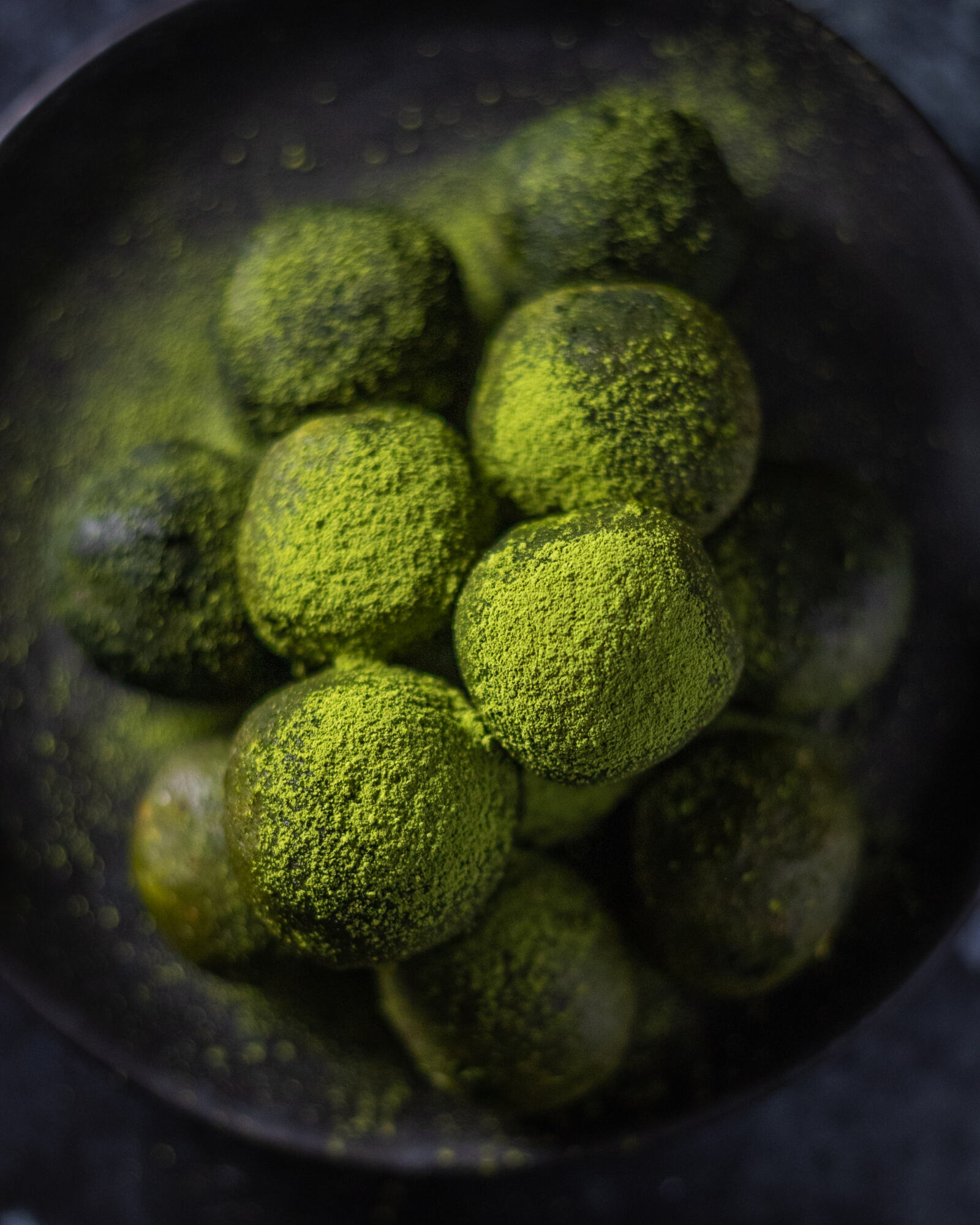 green matcha balls snack