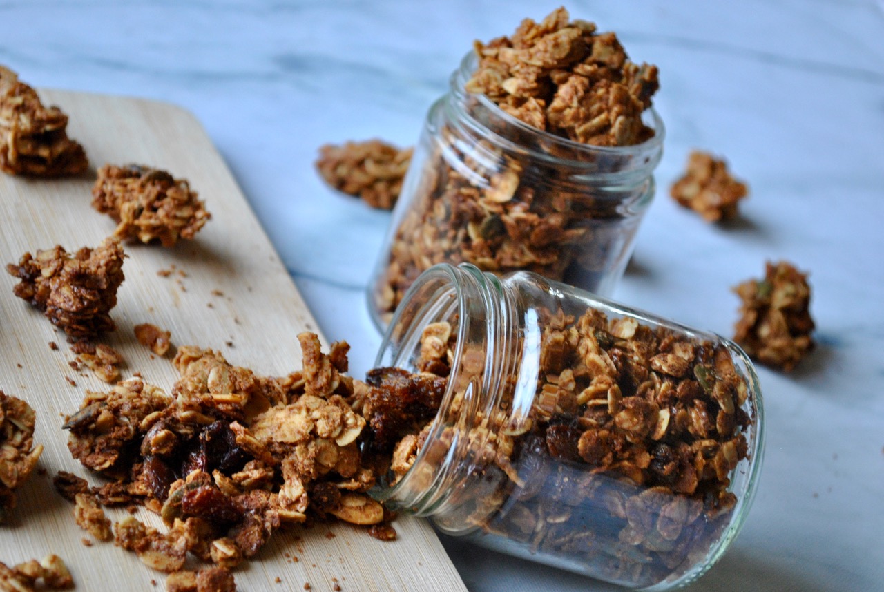 Vegan granola in a jar