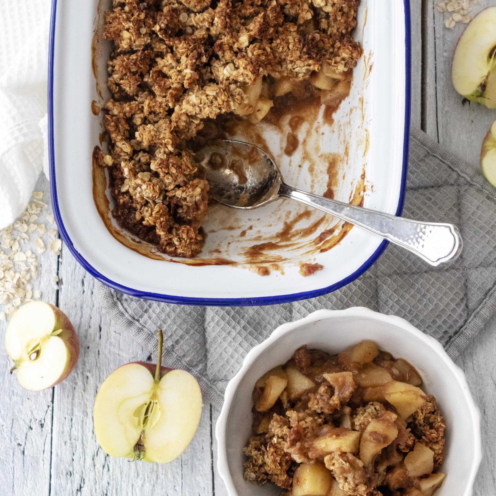 Vegan Breakfast Apple Crumble Recipe Refined Sugar Free