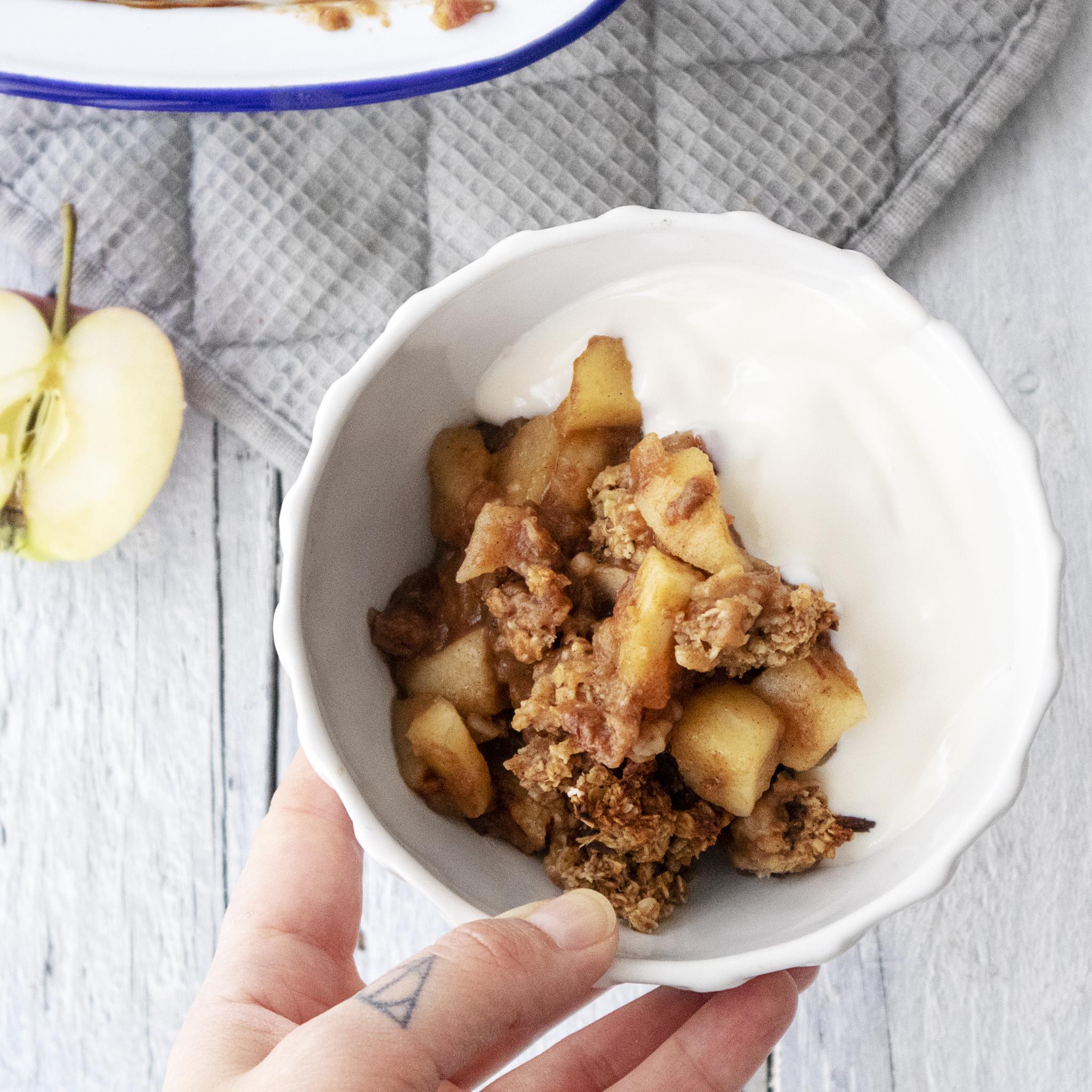 Vegan Breakfast Apple Crumble Recipe Refined Sugar Free