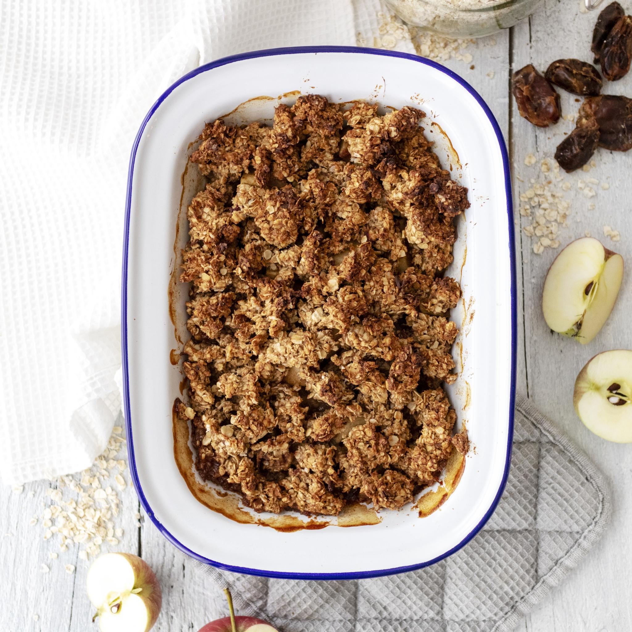 Vegan Breakfast Apple Crumble Recipe Refined Sugar Free