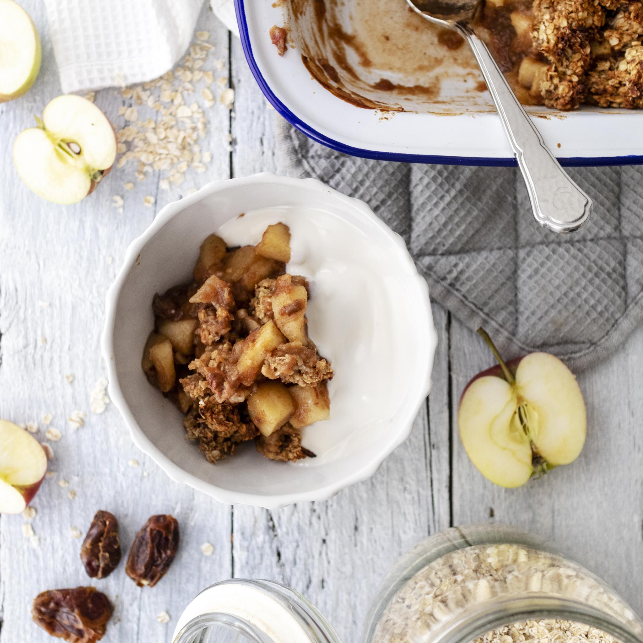 Vegan Breakfast Apple Crumble Recipe Refined Sugar Free