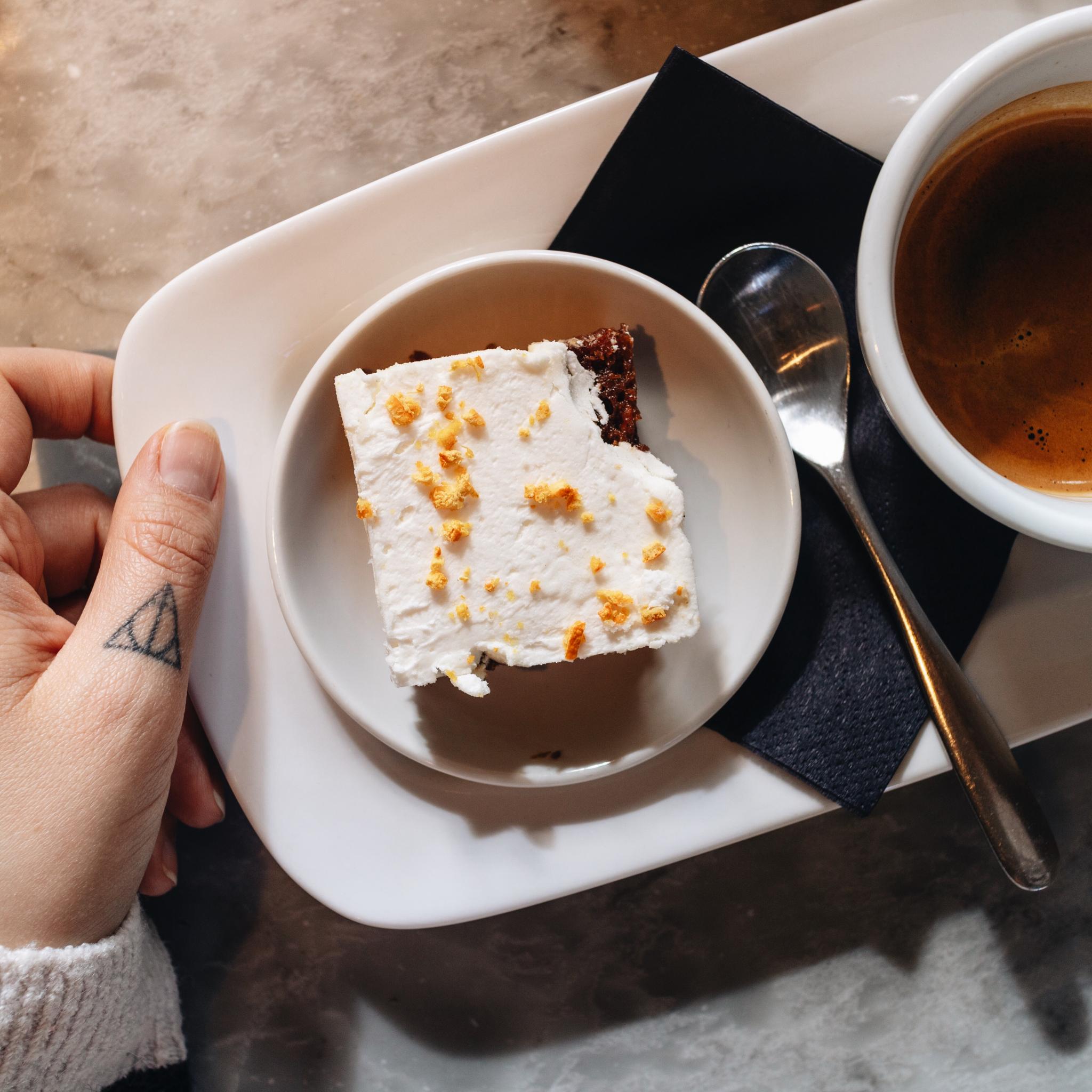 vegan carrot cake dessert at pizza express