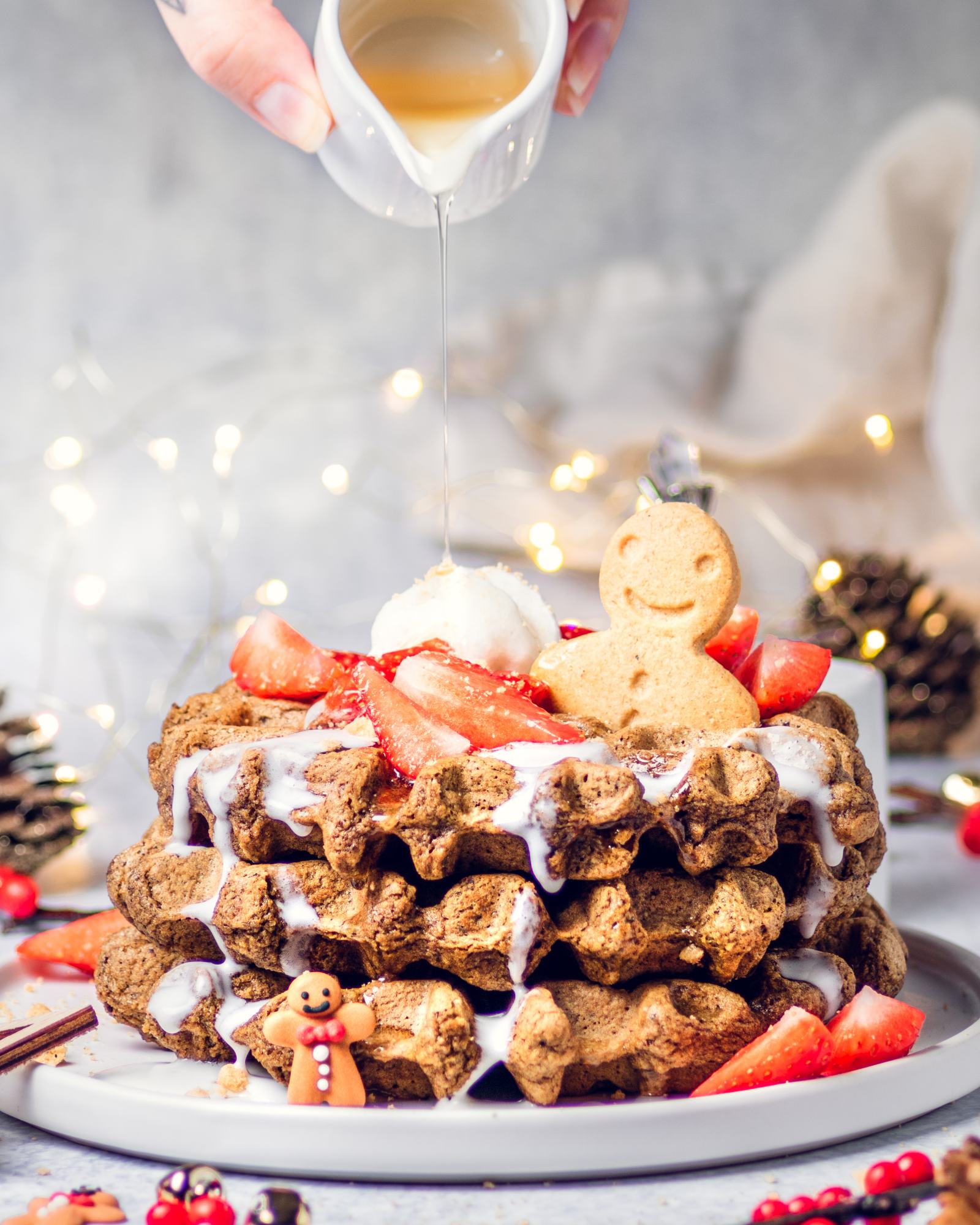 Vegan Gingerbread Waffles