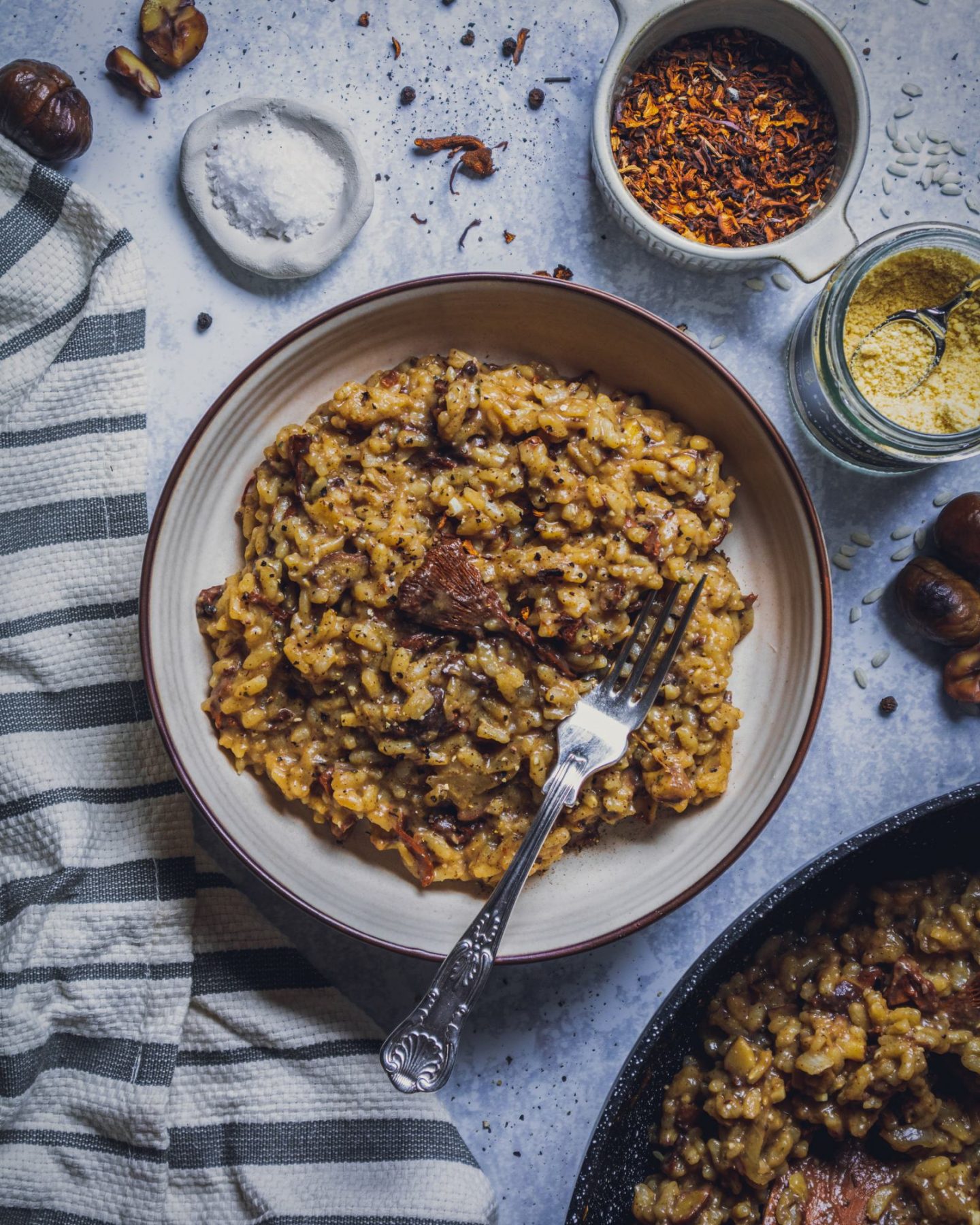 Vegan Mushroom Risotto Recipe with Chestnuts - Romy London