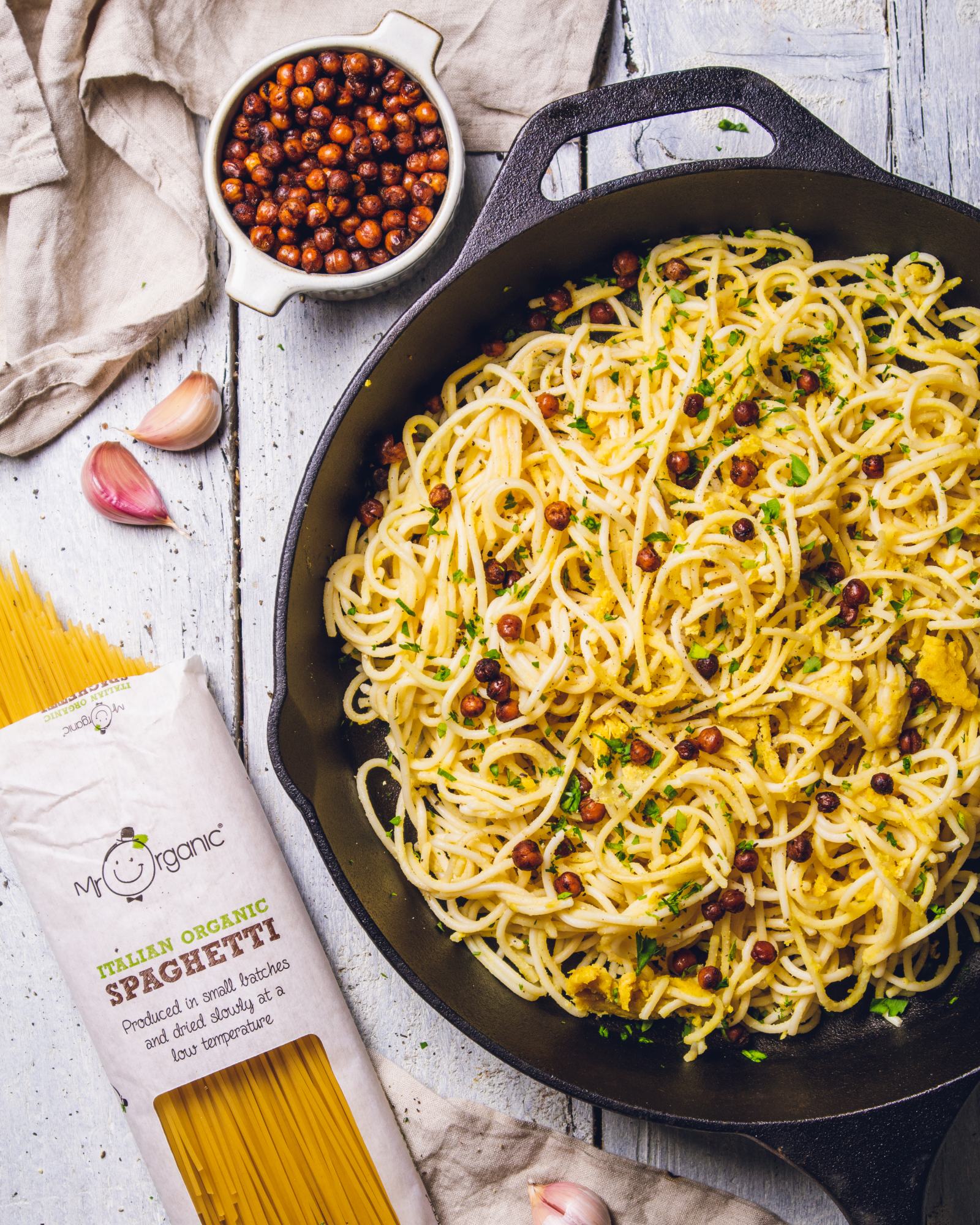 Vegan Carbonara with Smoky Chickpeas