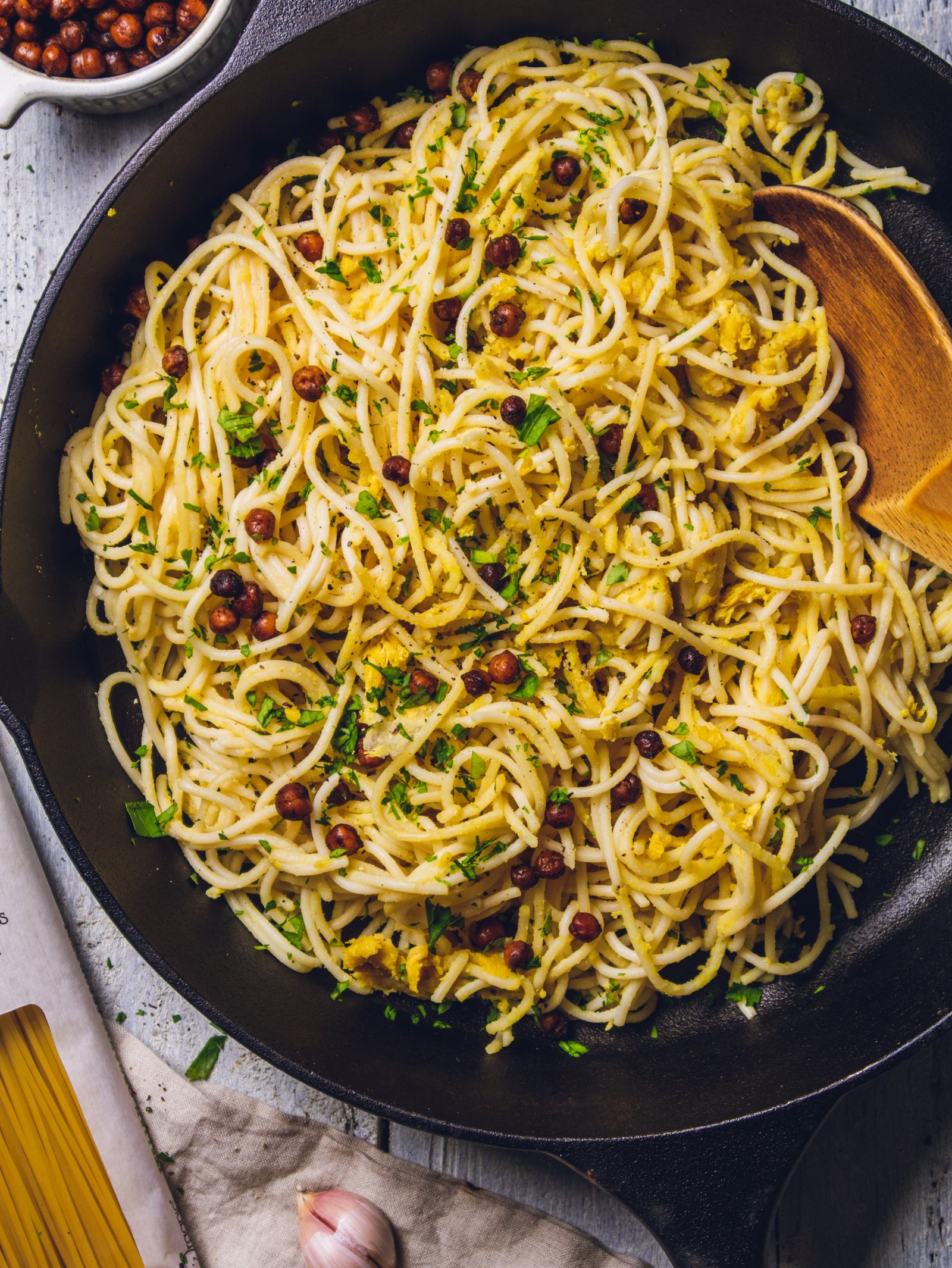 Vegan Carbonara with Smoky Chickpeas