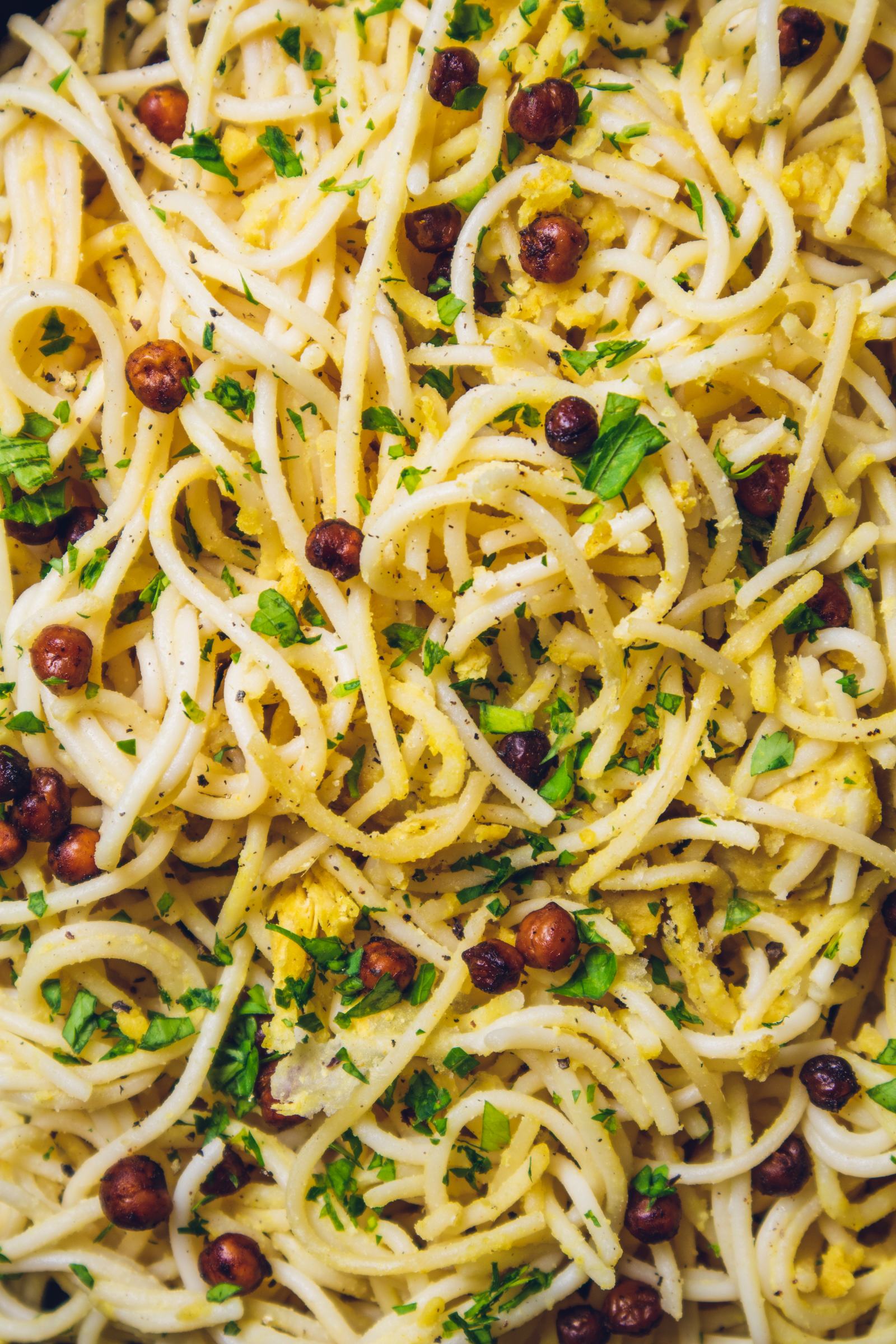 Vegan Carbonara with Smoky Chickpeas