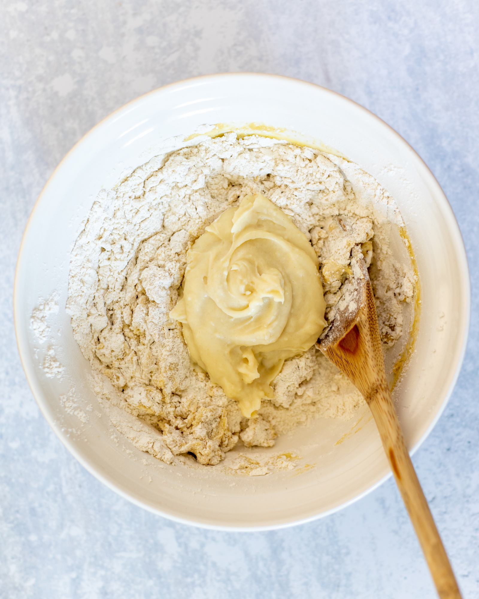 vegan hamburger buns dough in a bowl