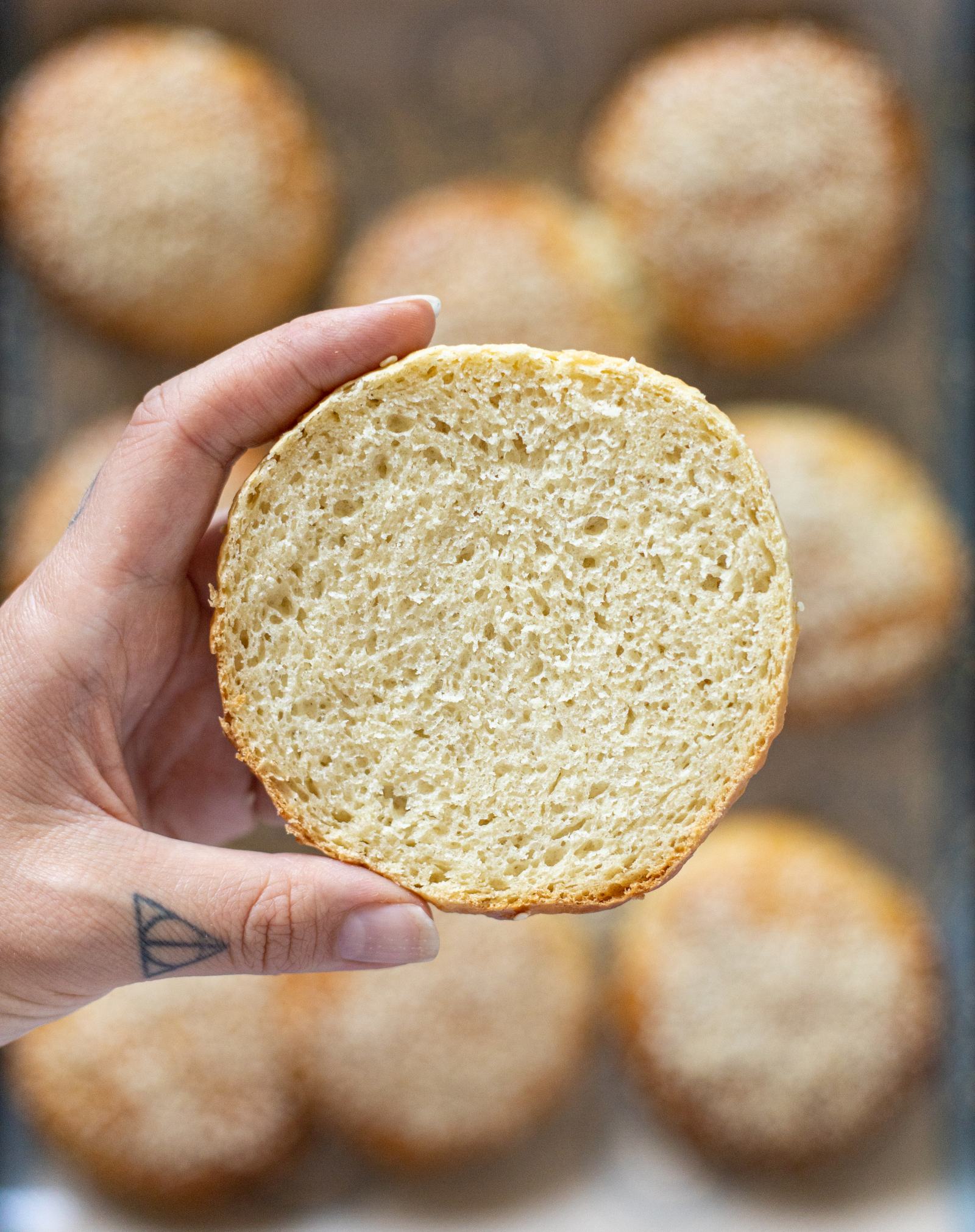 sliced vegan burger bun