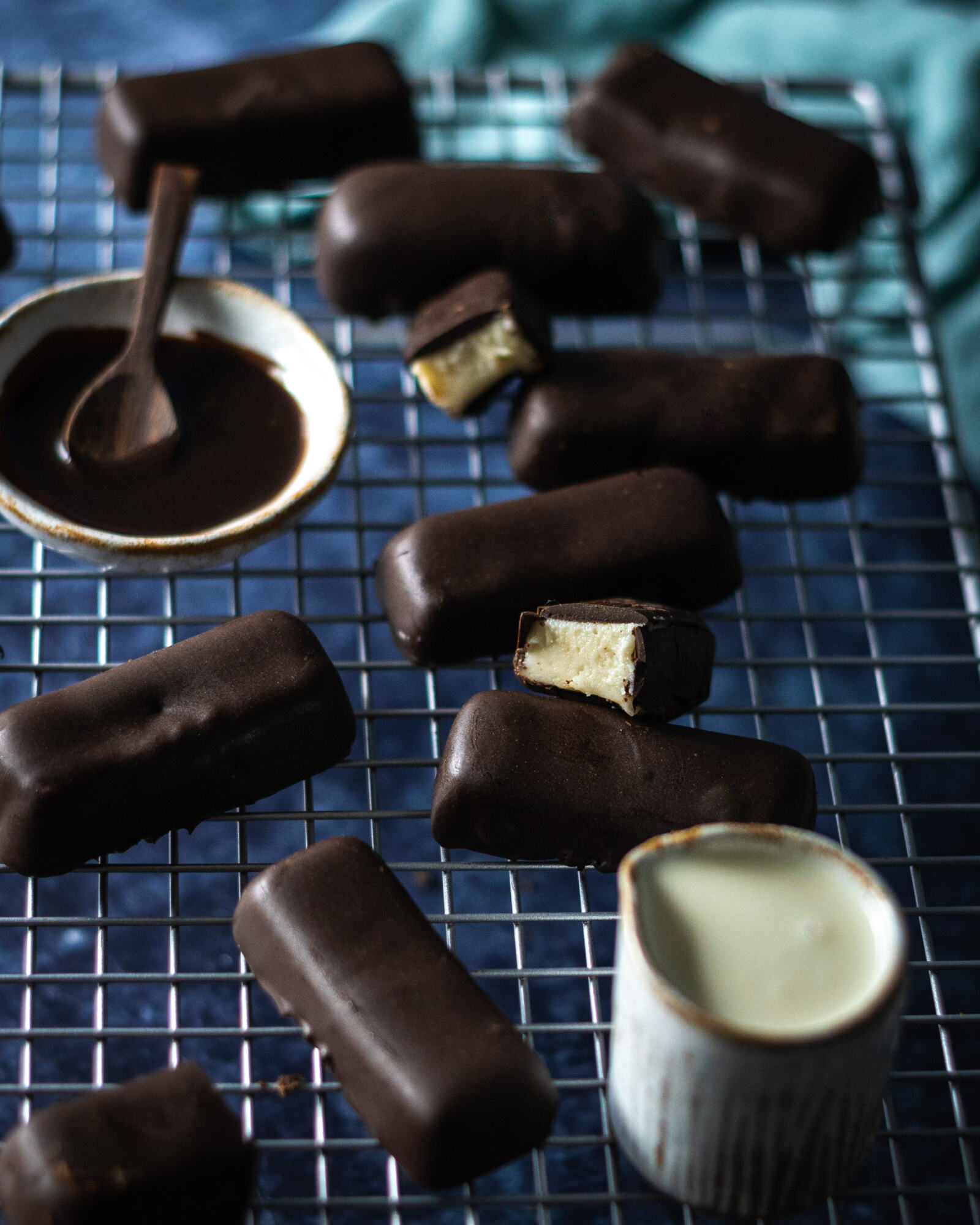 Vegan Kinder Chocolate Bars on a baking tray