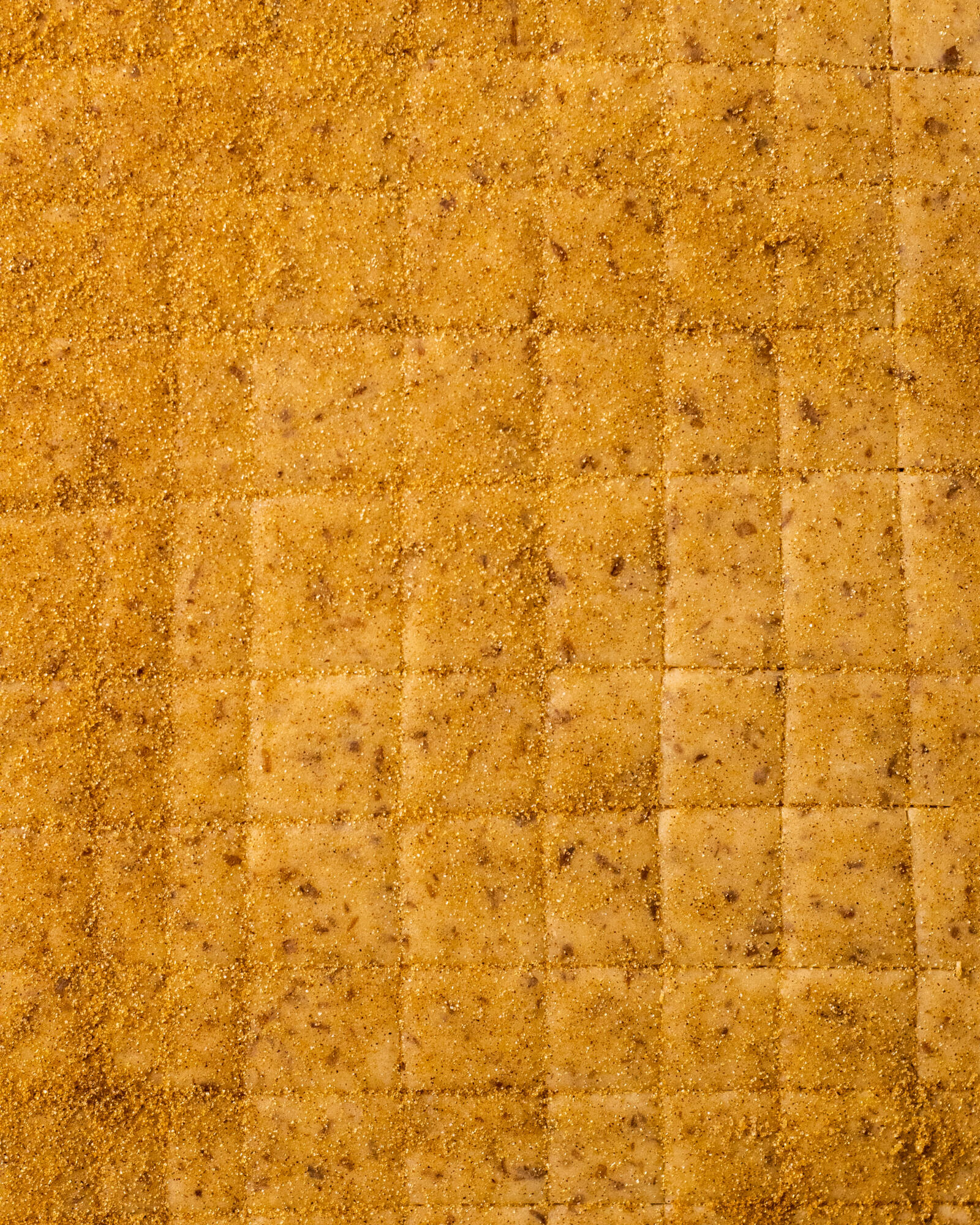 cereal dough cut into squares close up