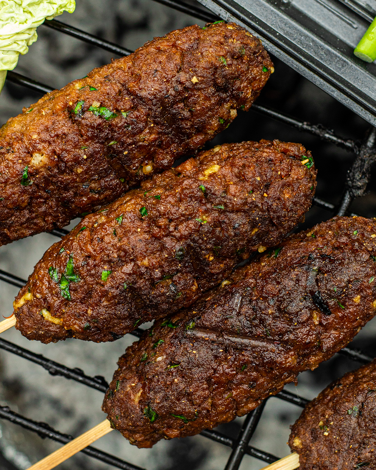 vegan kofta on the grill