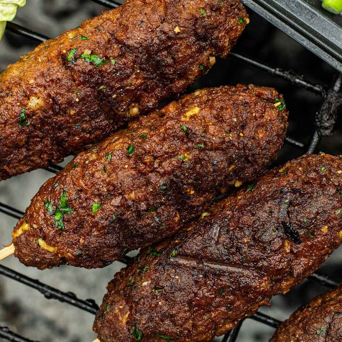 vegan kofta on the grill