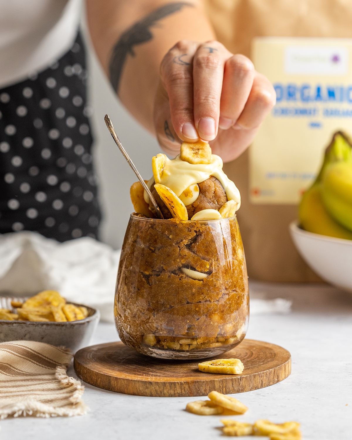 Vegan Cookie Dough with Banoffee flavour in a jar