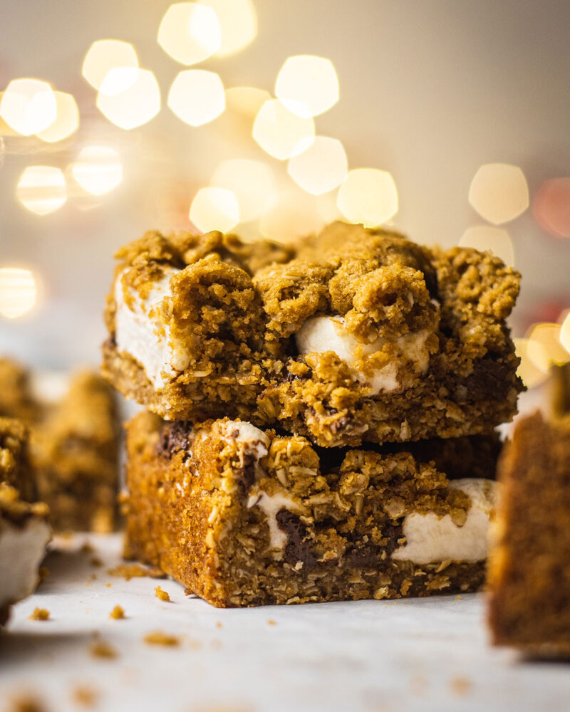 Baked Oatmeal Marshmallow Bars (Vegan) Romy London