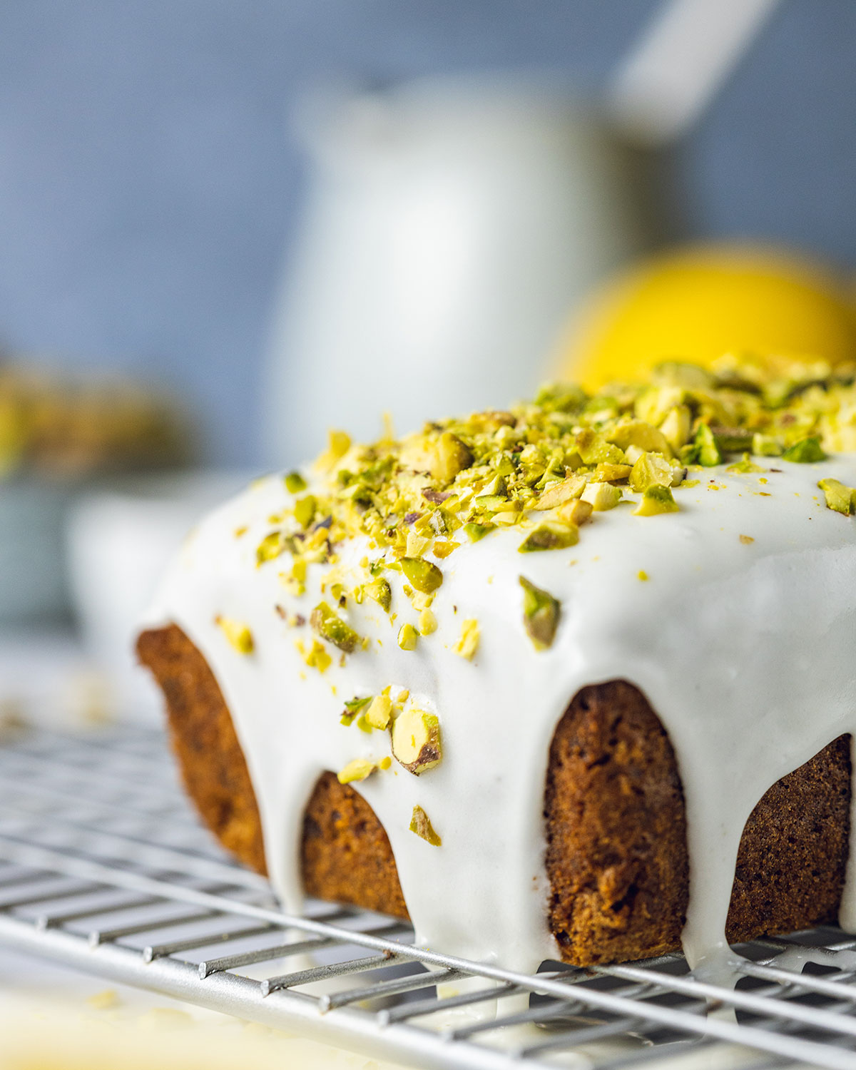 Close-up of a nutty cake