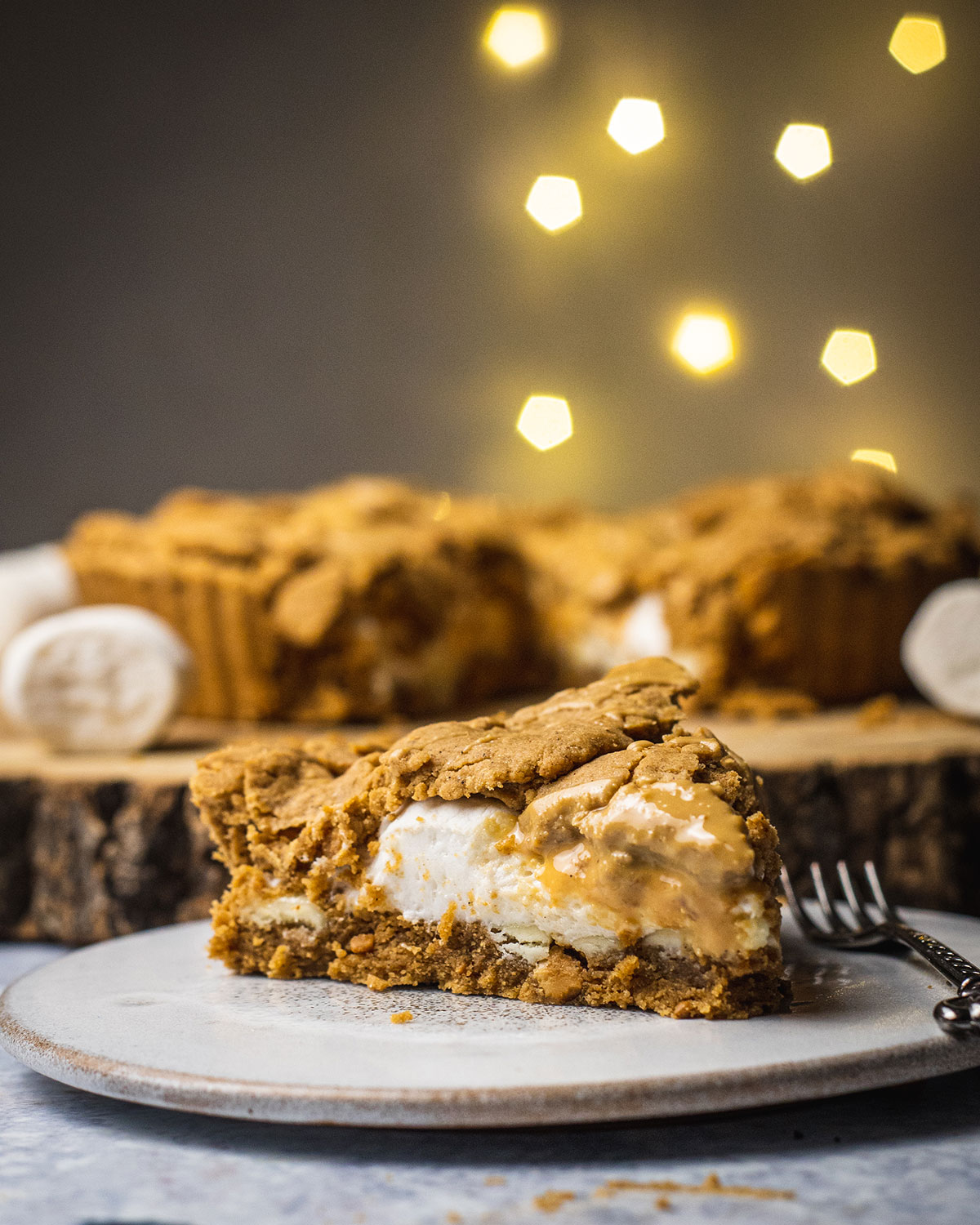 a slice of delicious marshmallow peanut butter pie