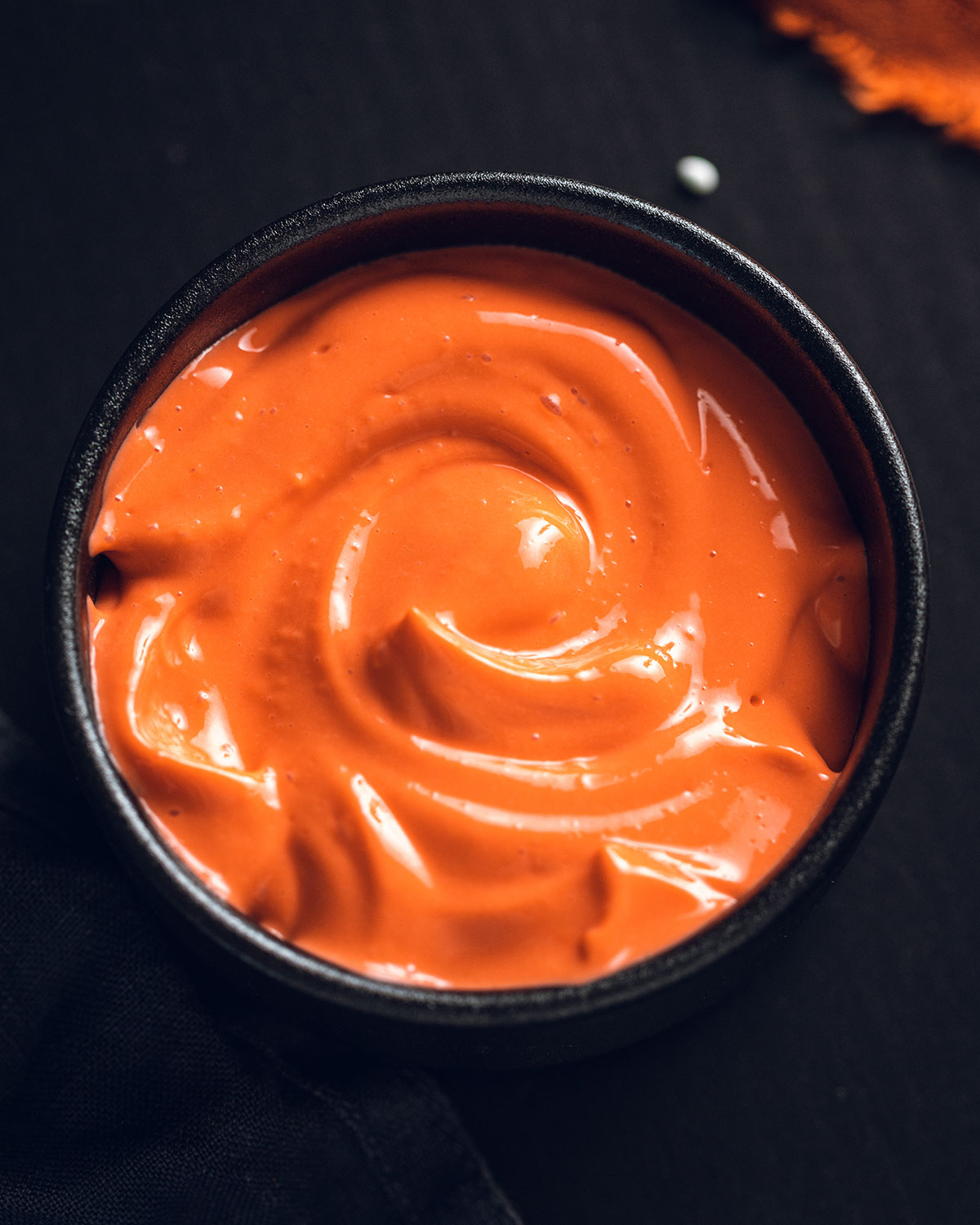 Orange vegan yoghurt paste