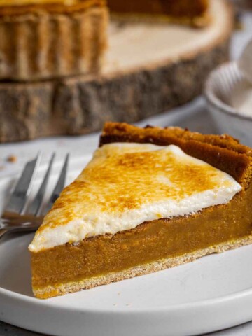 a slice of vegan sweet potato pie