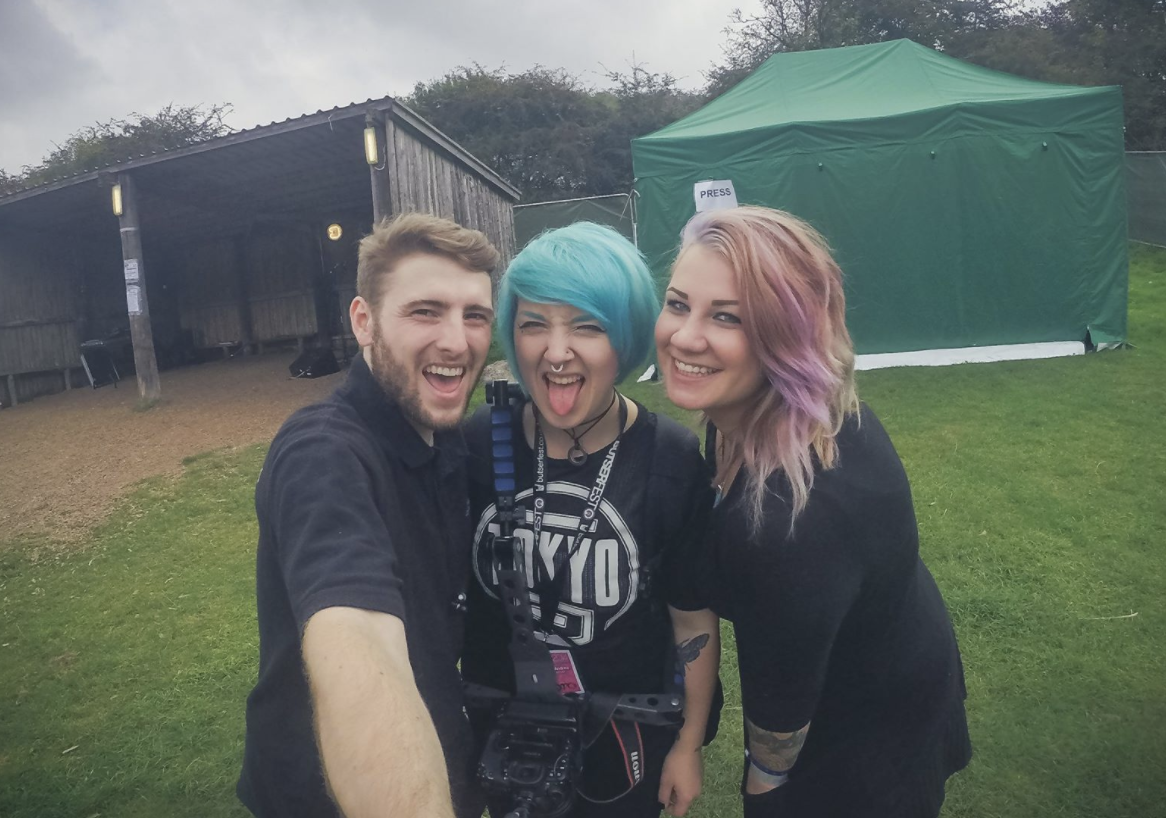 old picture of Romy london working at a festival