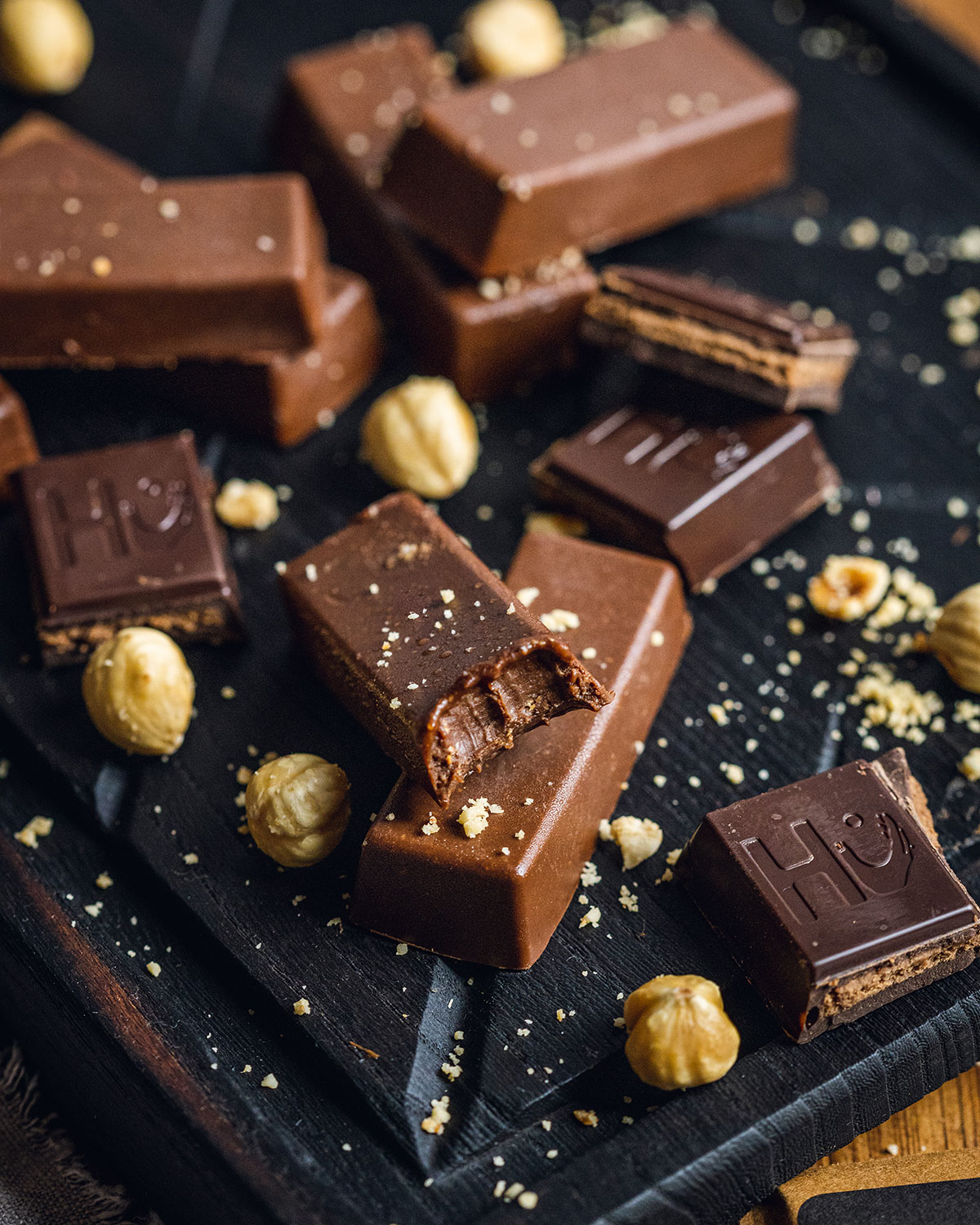 vegan 2 ingredient chocolate nut butter fudge on a serving board