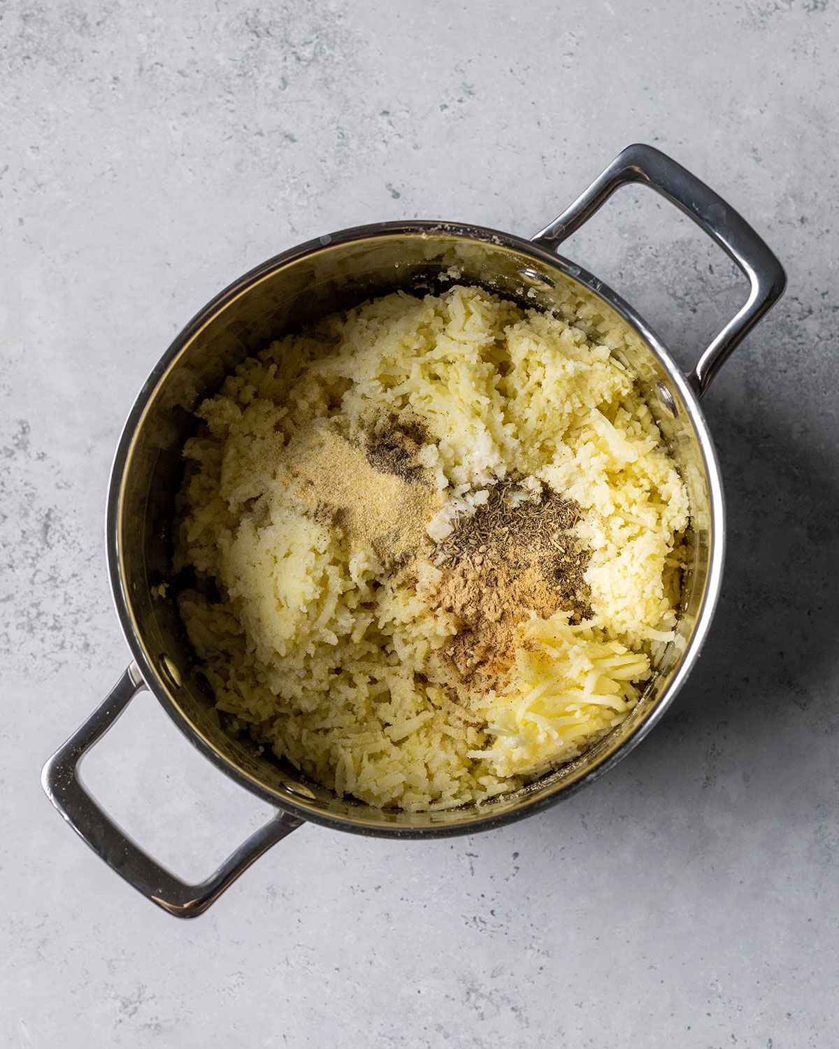 tater tot ingredients in a large saucepan