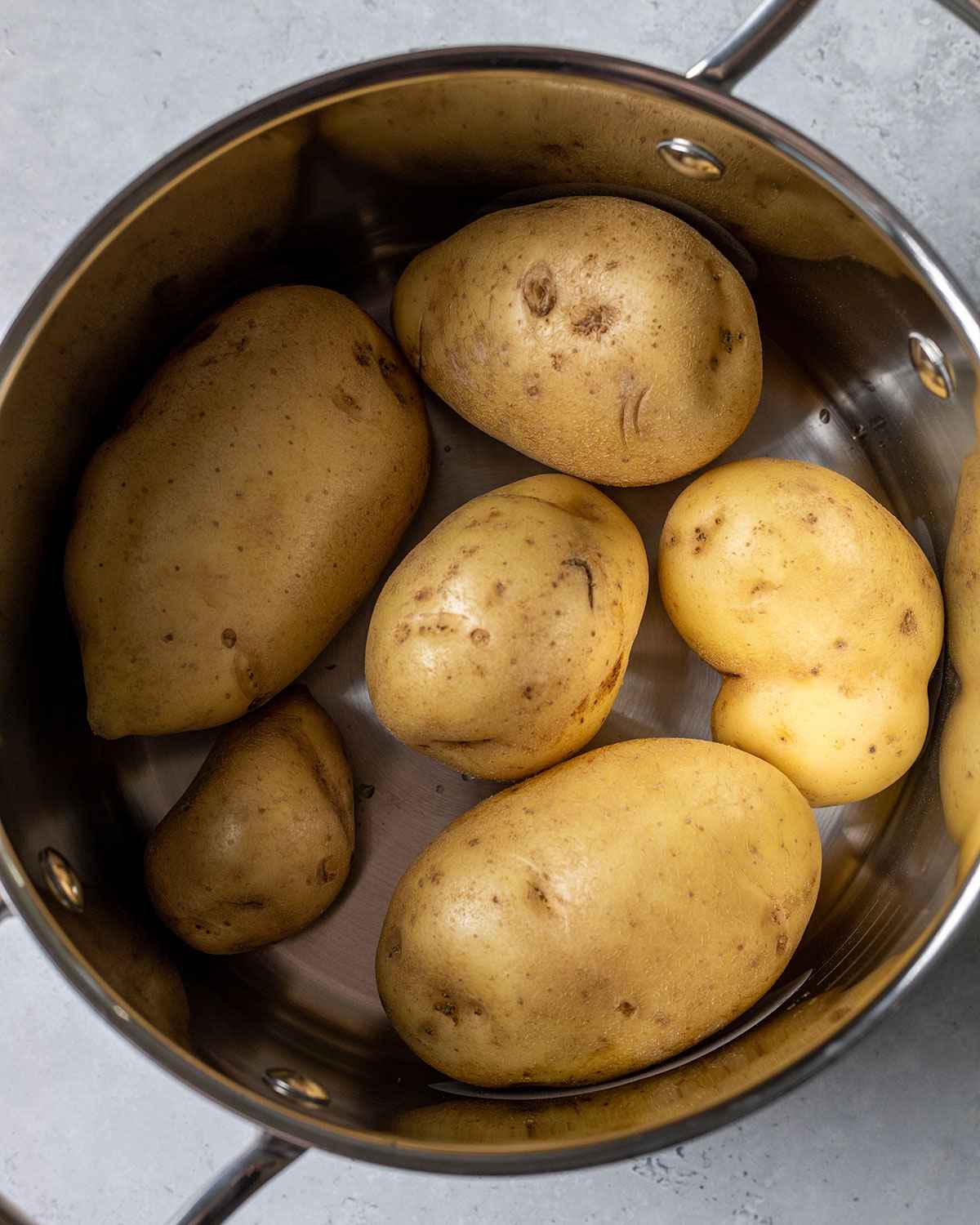 maris piper potatoes in a saucepan