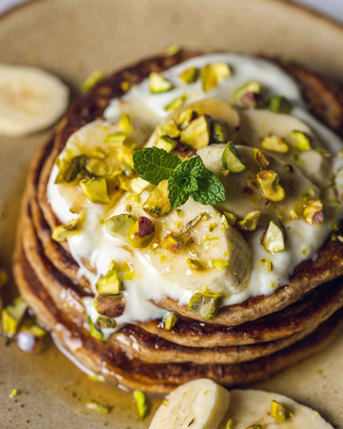 banana pancakes on a plate