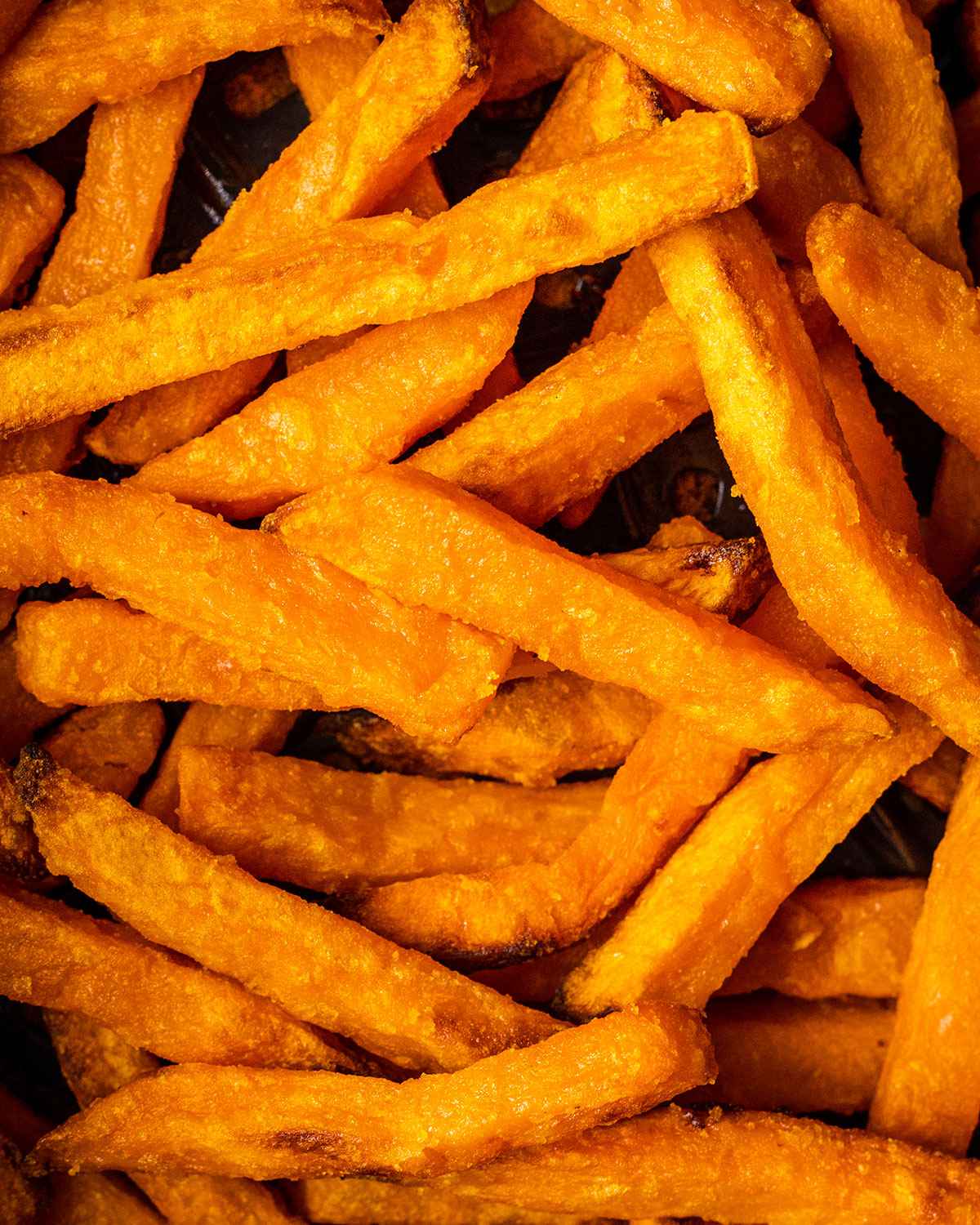 seasoned sweet potato fries close up