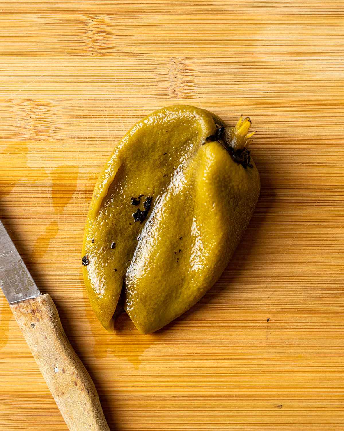 a whole cooked poblano pepper