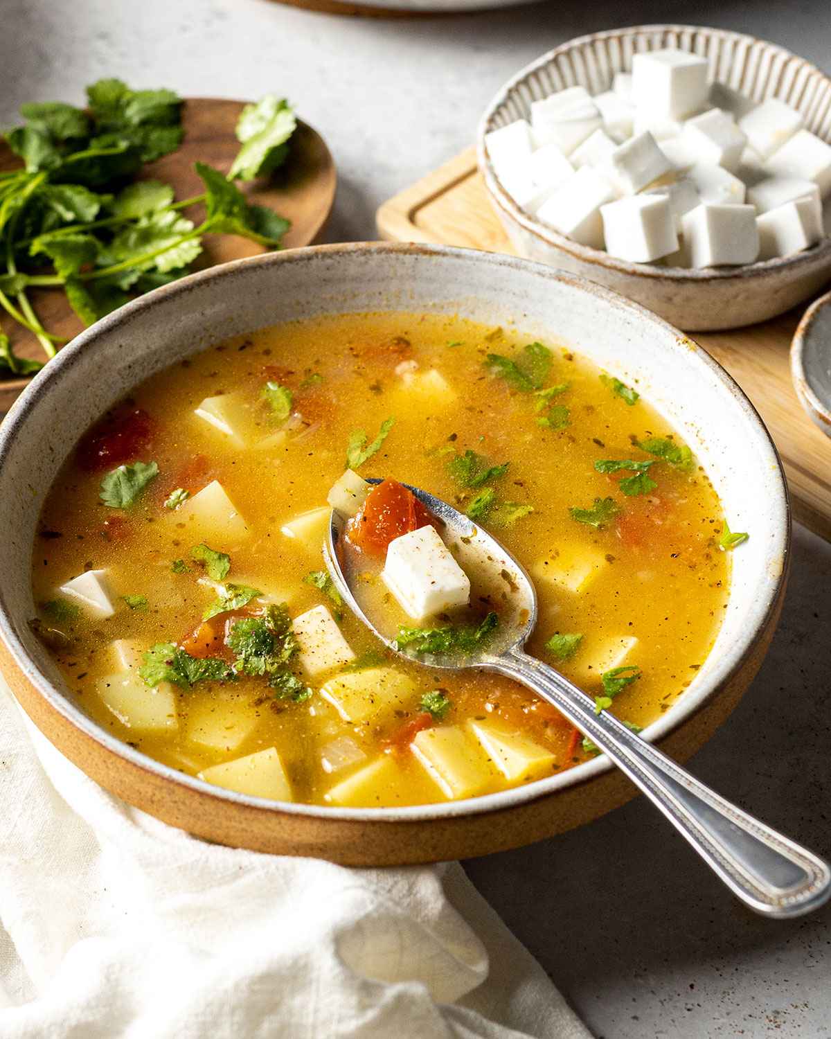 a bowl filled with Mexican caldo de queso