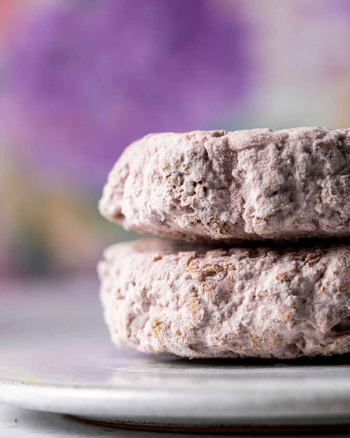 a stack of frozen beyond meat burgers