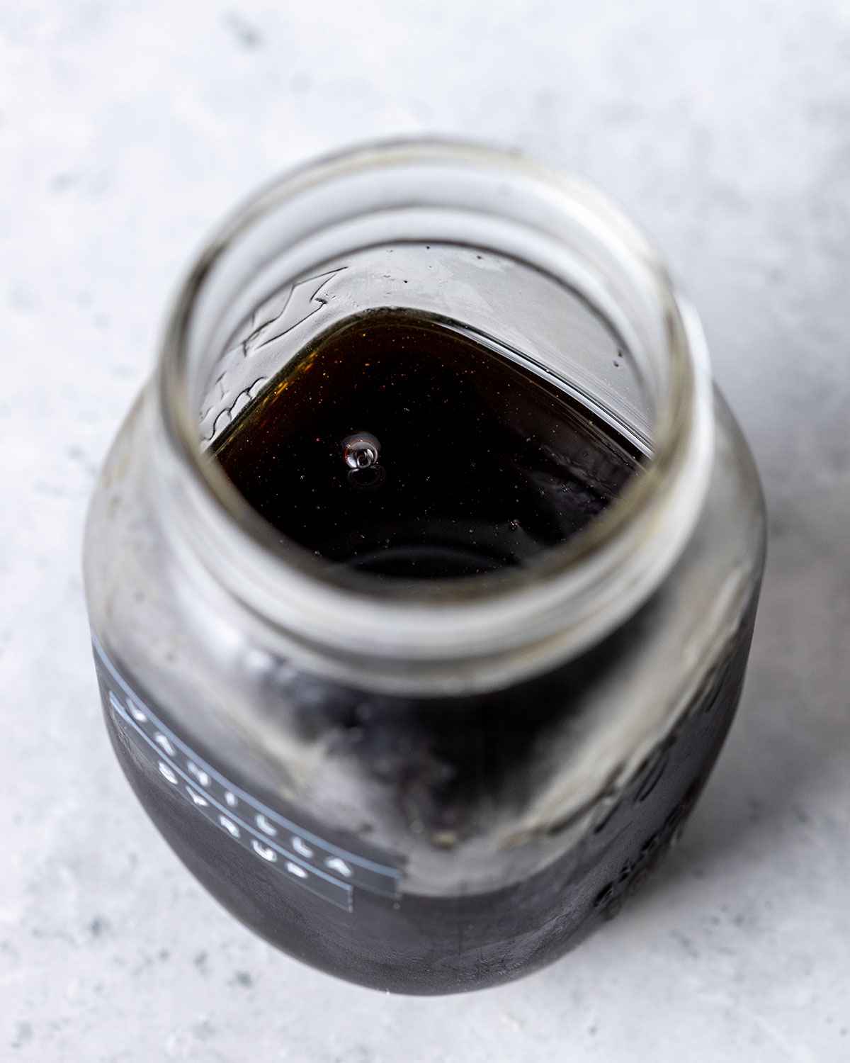 coffee syrup in a glass jar
