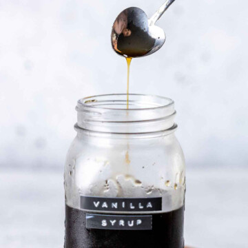 homemade vanilla syrup in a jar