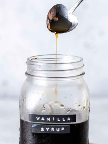 homemade vanilla syrup in a jar