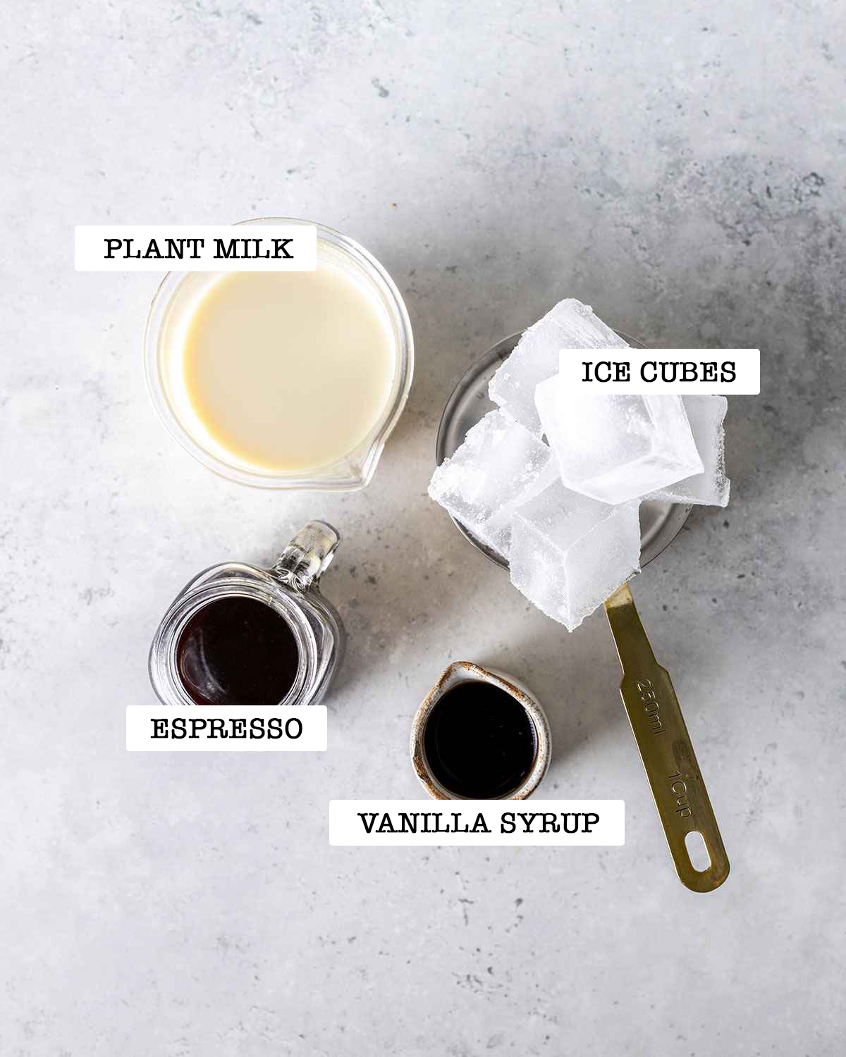 ingredients for iced vanilla latte starbucks style