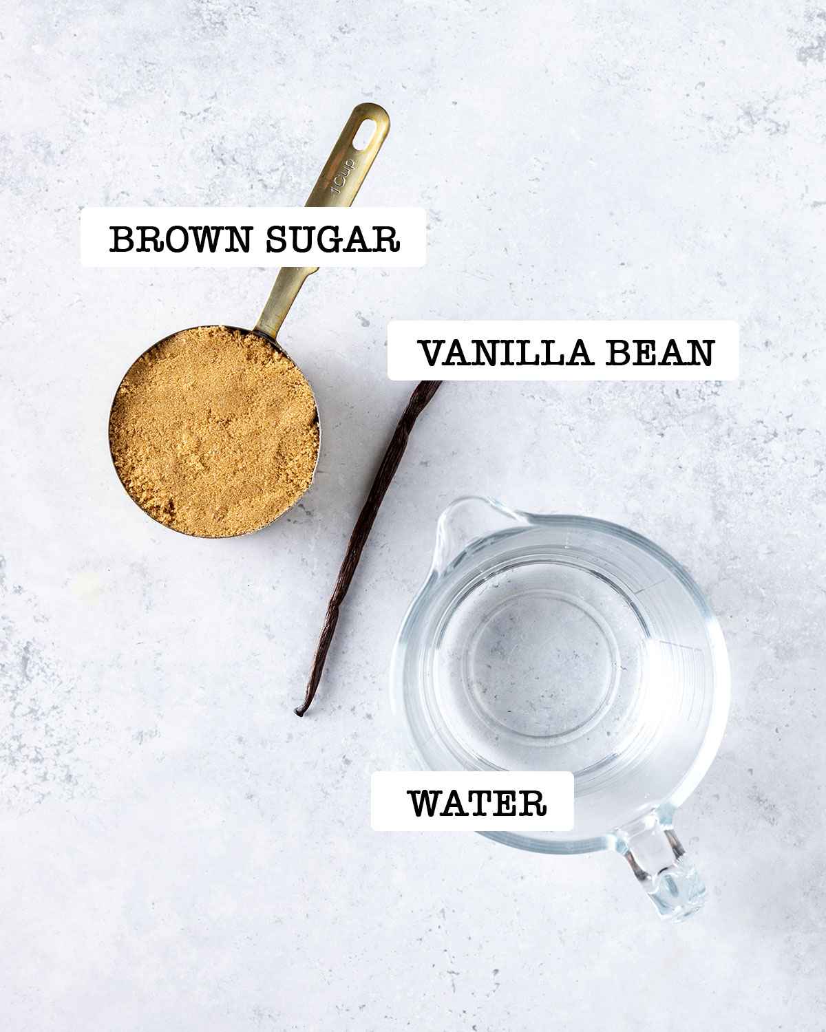 ingredients for vanilla coffee syrup