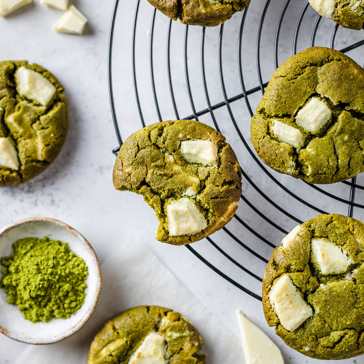 The BEST Matcha Cookies with White Chocolate Romy London