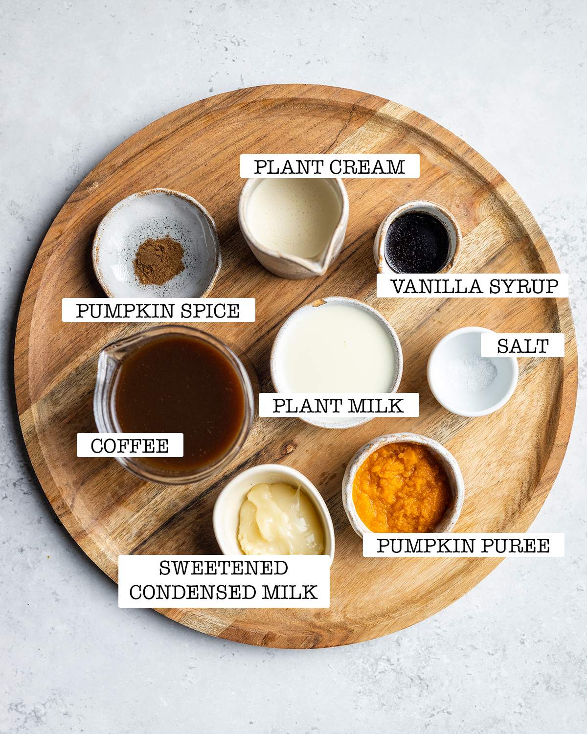 ingredients for pumpkin cream cold foam