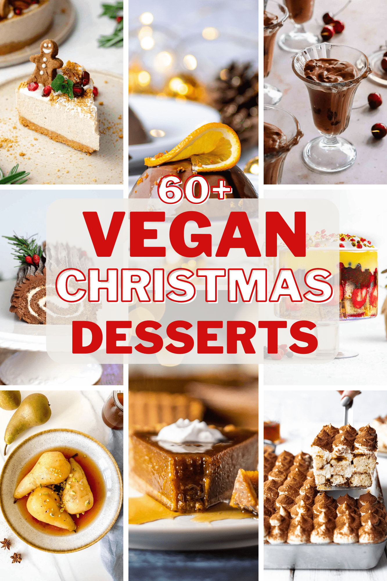 collage for vegan christmas desserts ideas