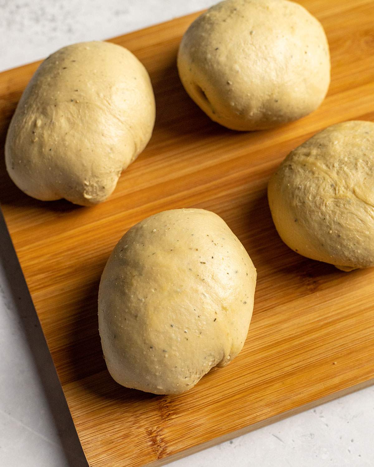 4 seitan dough balls for vegan schnitzel