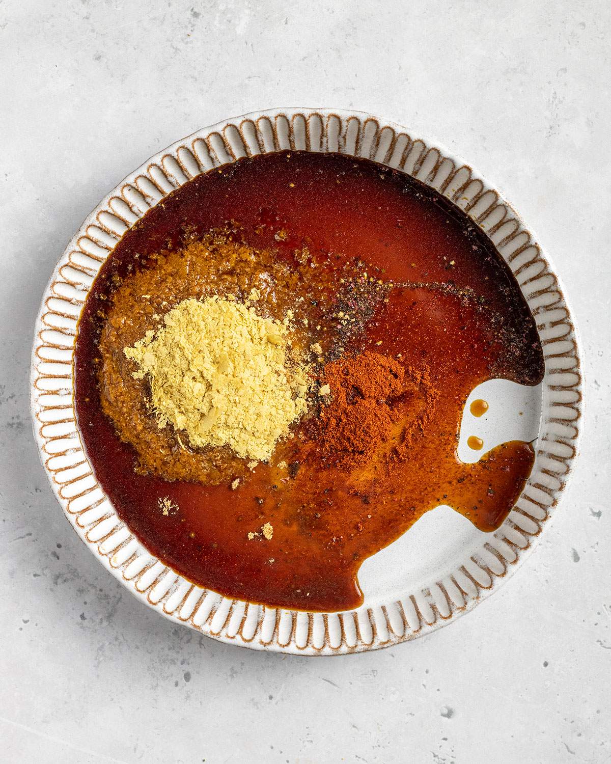 ingredients for vegan turkey skin in a white bowl