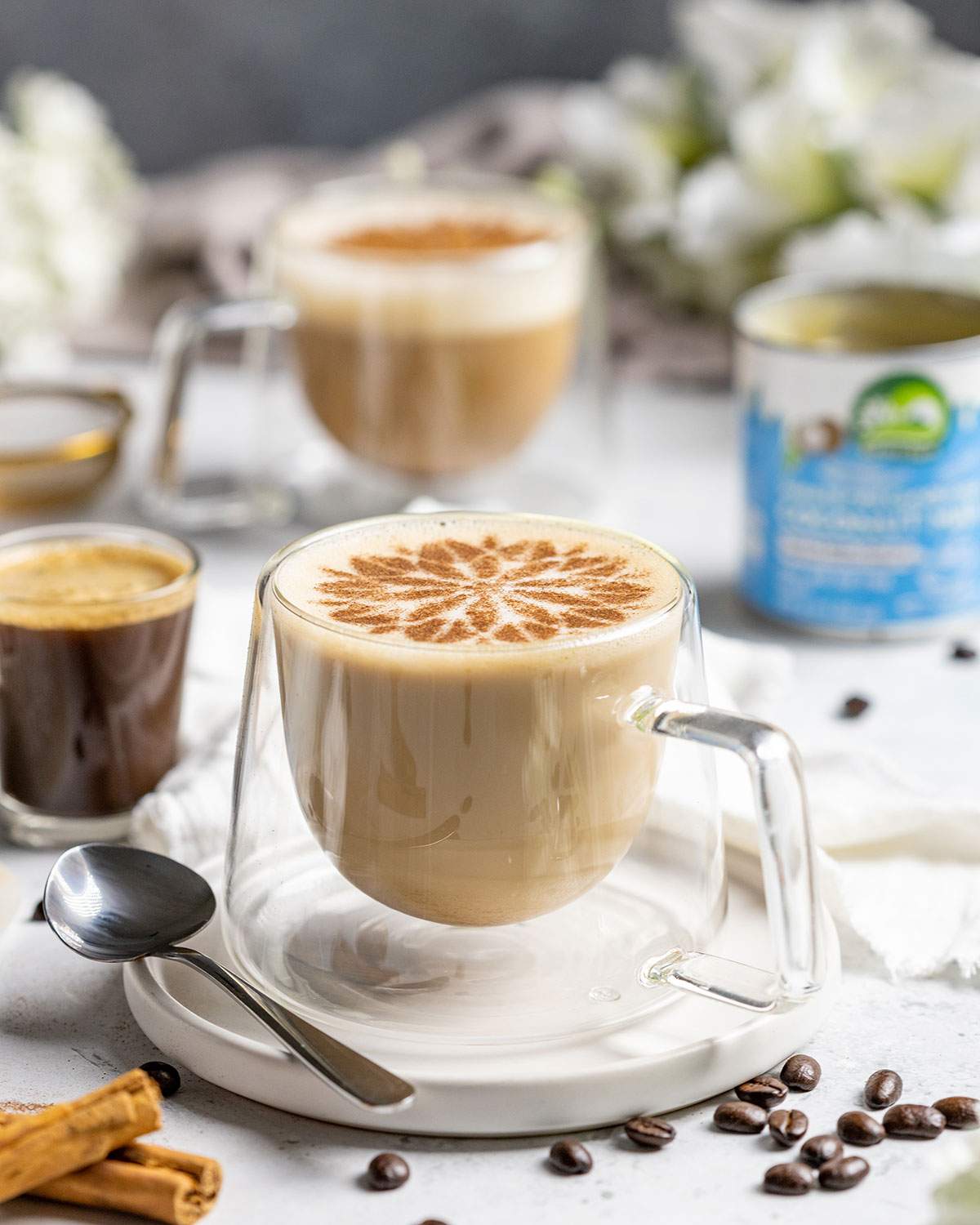 spanish latte on a breakfast table