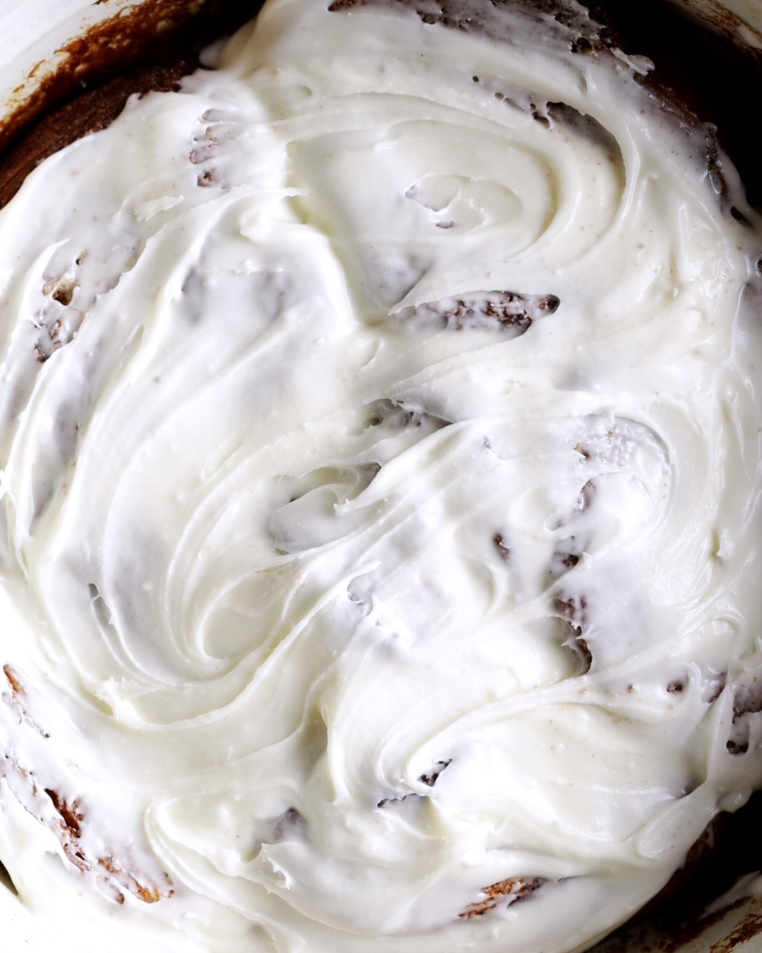 frosted tiktok cinnamon rolls up close