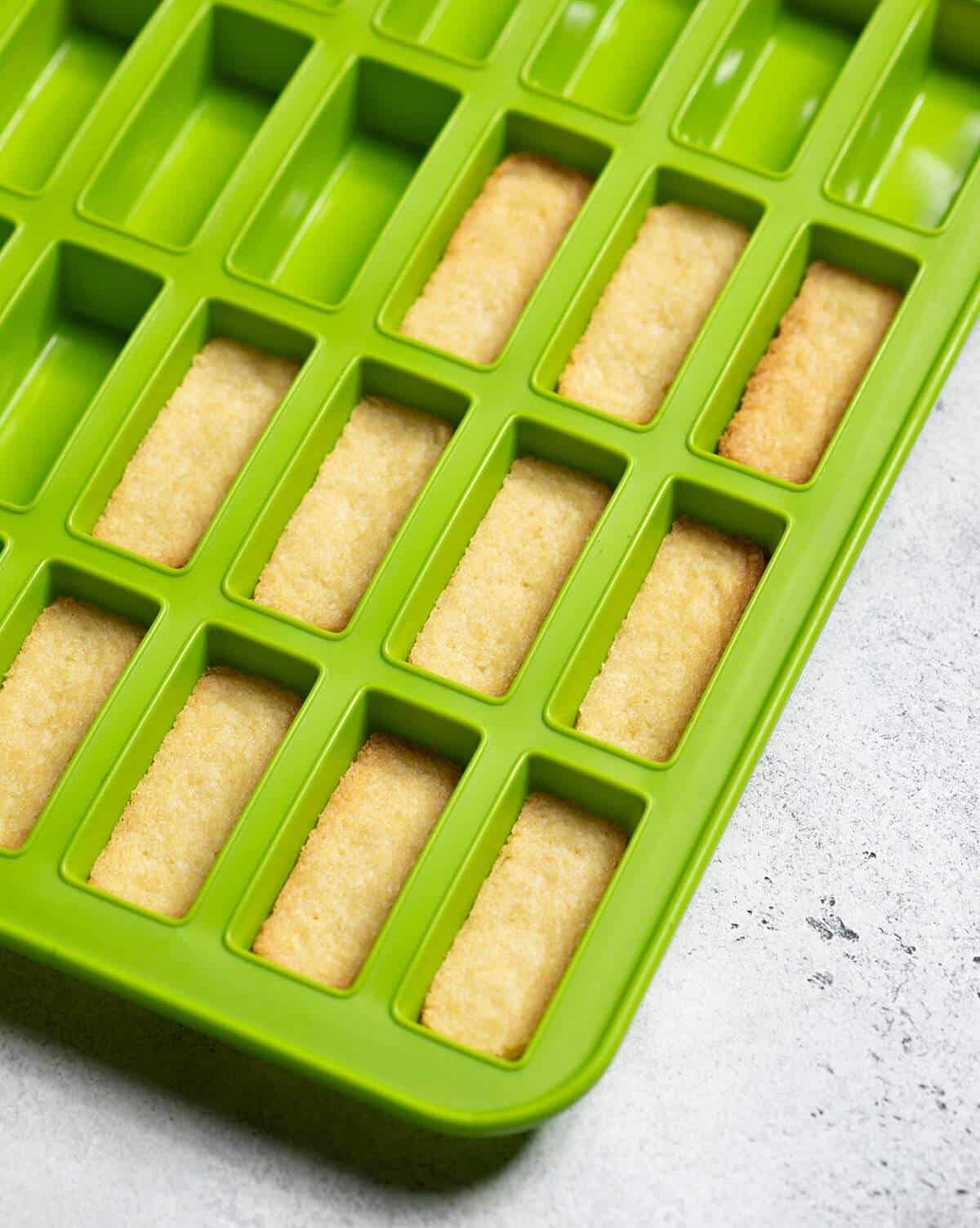 Vegan shortbread bases in a chocolate bar mould.