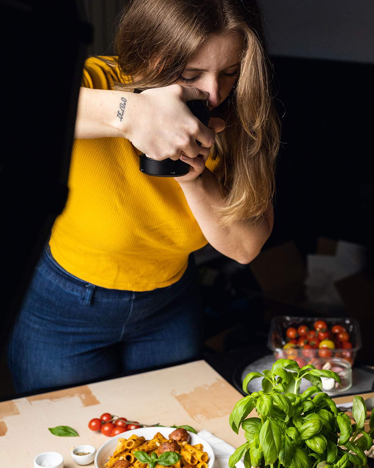 UK food photographer Romy London at work.