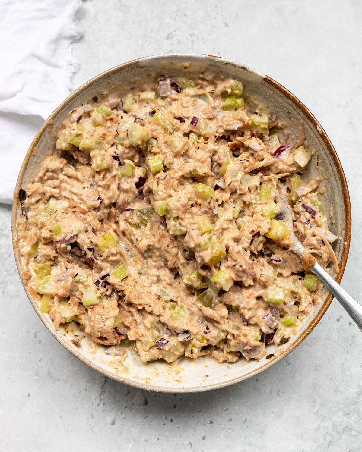 Vegan Tuna salad in a bowl.