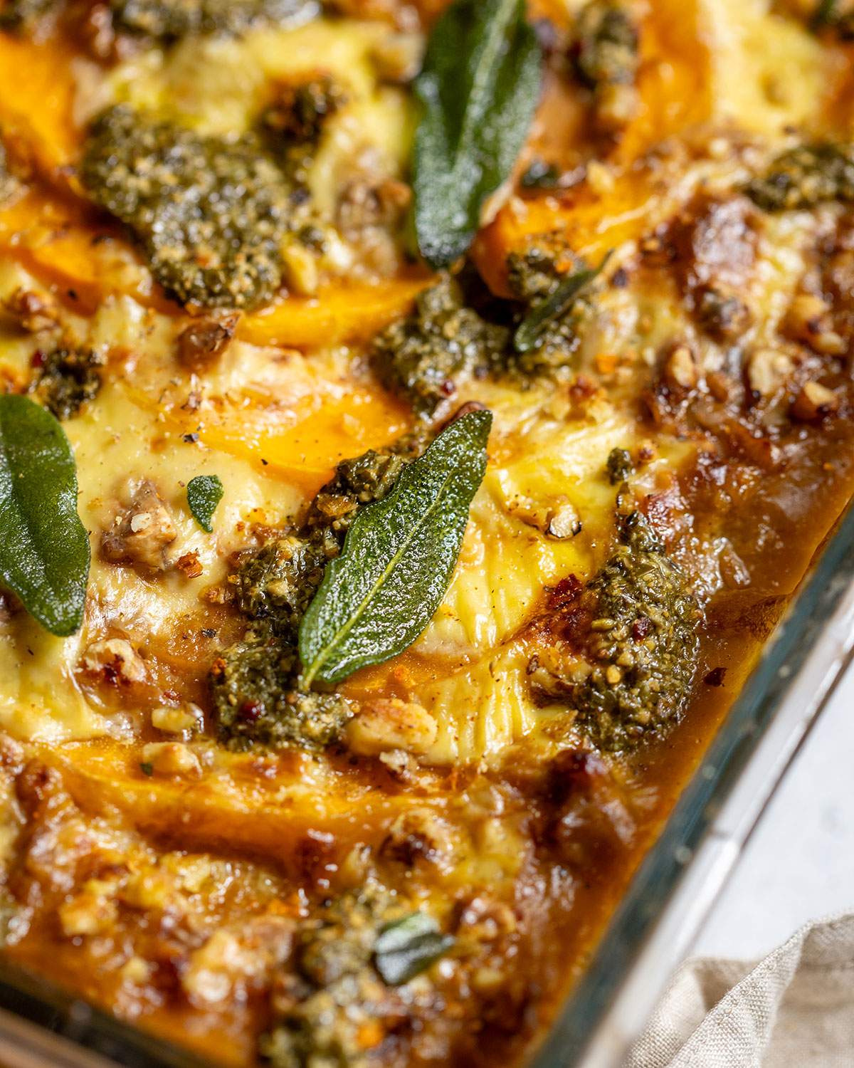 Crispy sage on a traybake.