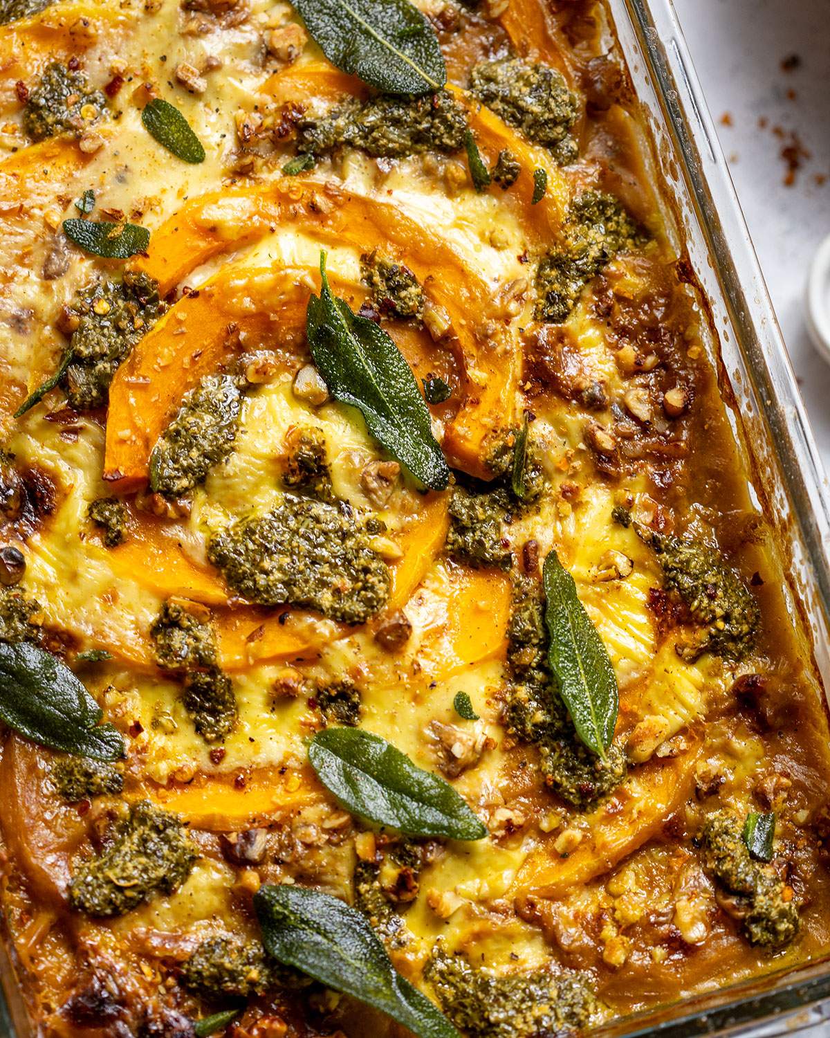 Freshly baked gnocchi squash traybake.